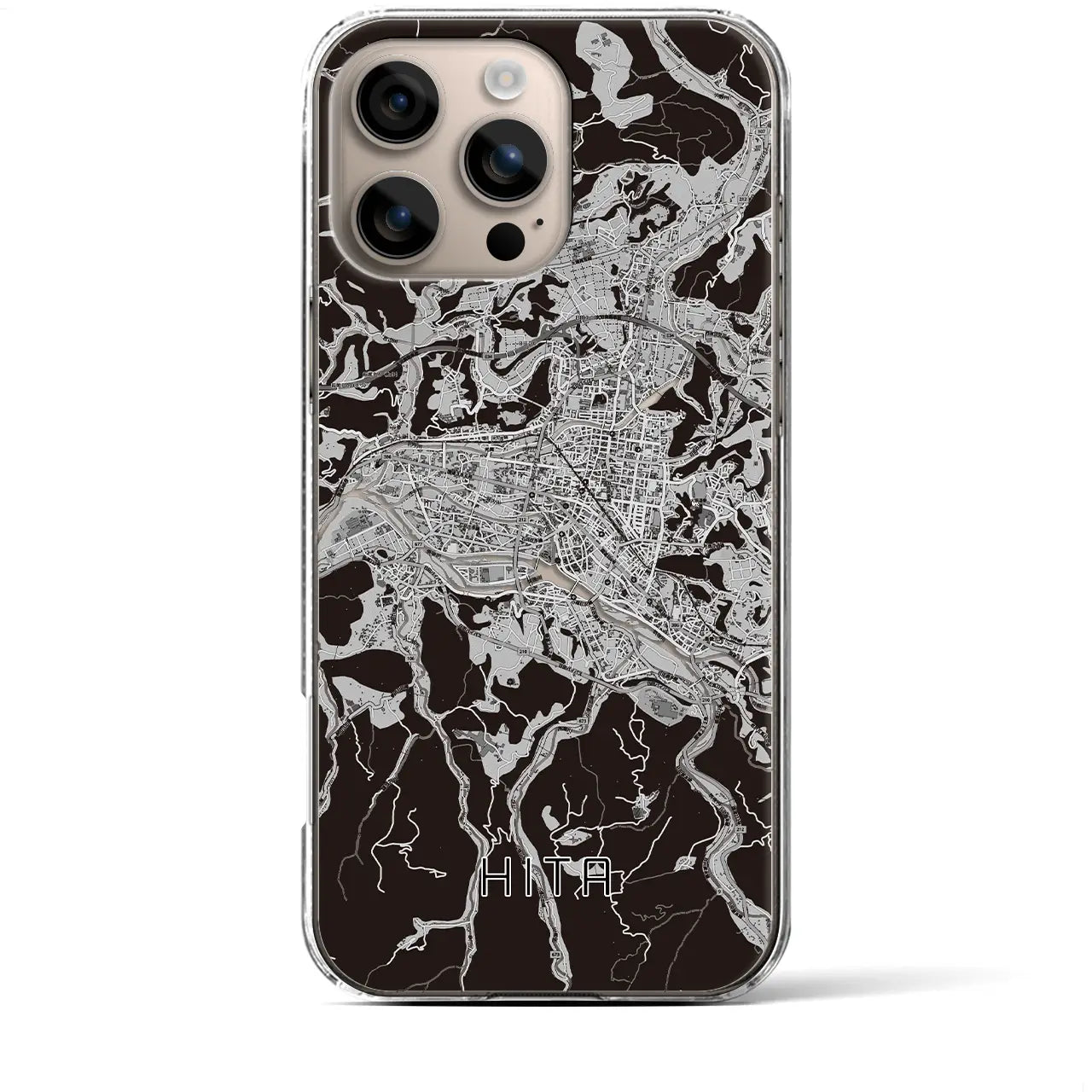 【日田2(大分県)】地図柄iPhoneケース(クリアタイプ)