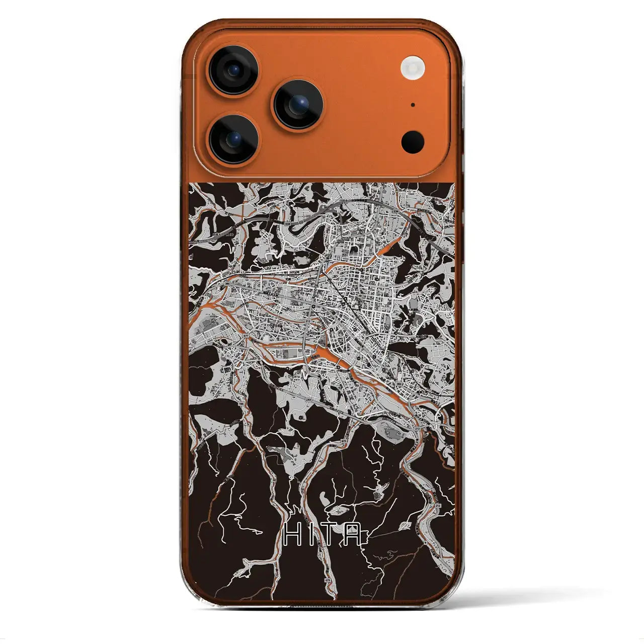 【日田2(大分県)】地図柄iPhoneケース(クリアタイプ)