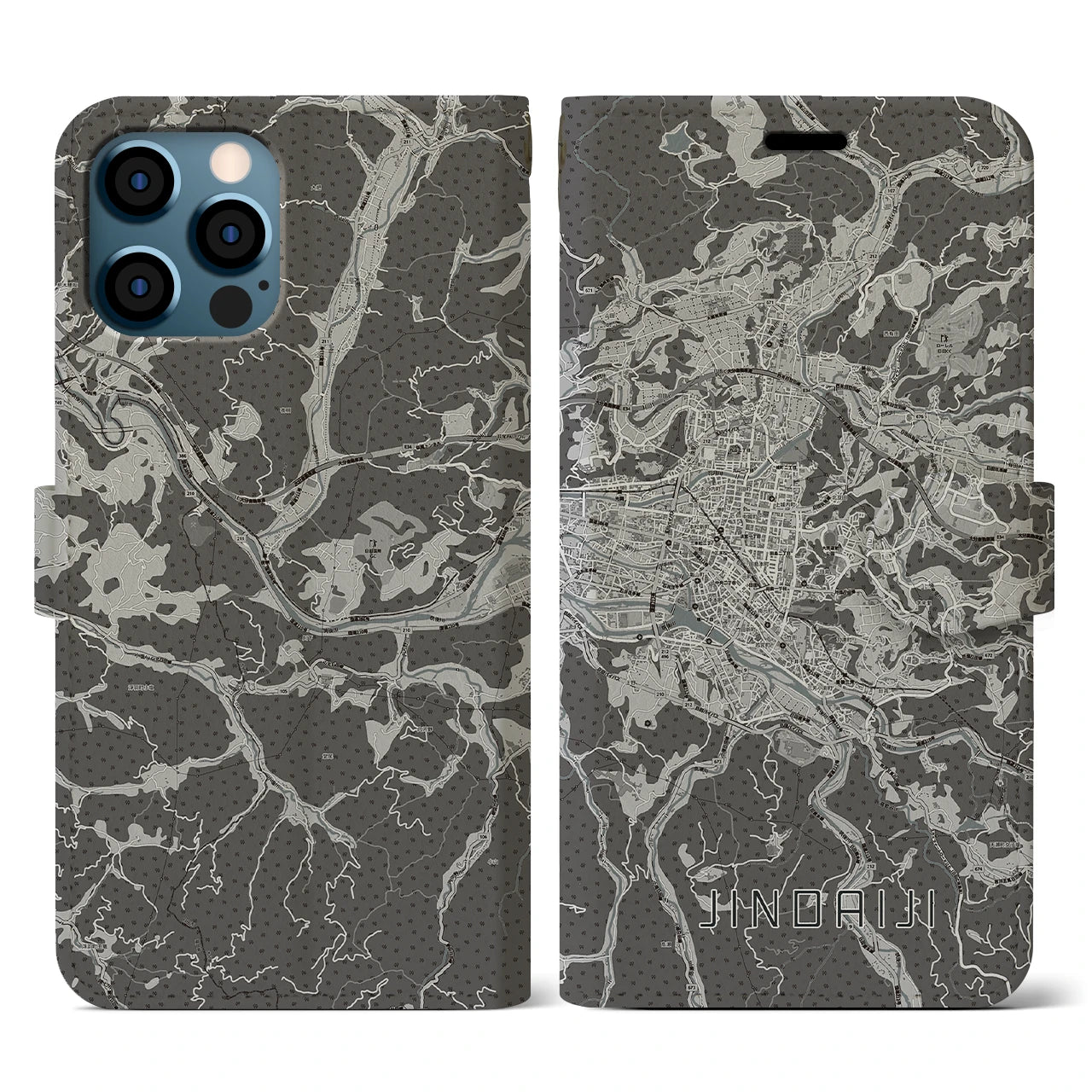 【日田2(大分県)】地図柄iPhoneケース(手帳タイプ)