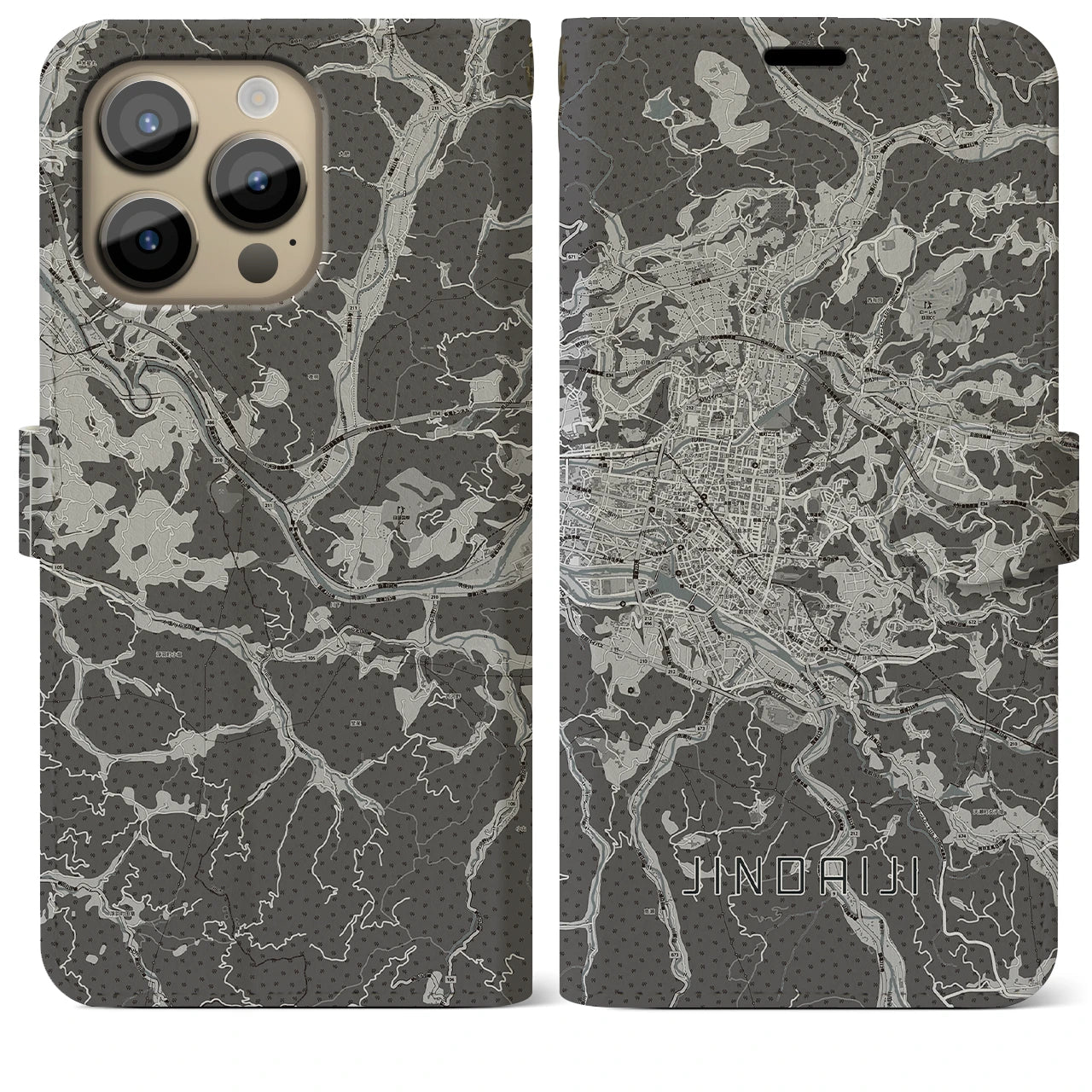 【日田2(大分県)】地図柄iPhoneケース(手帳タイプ)