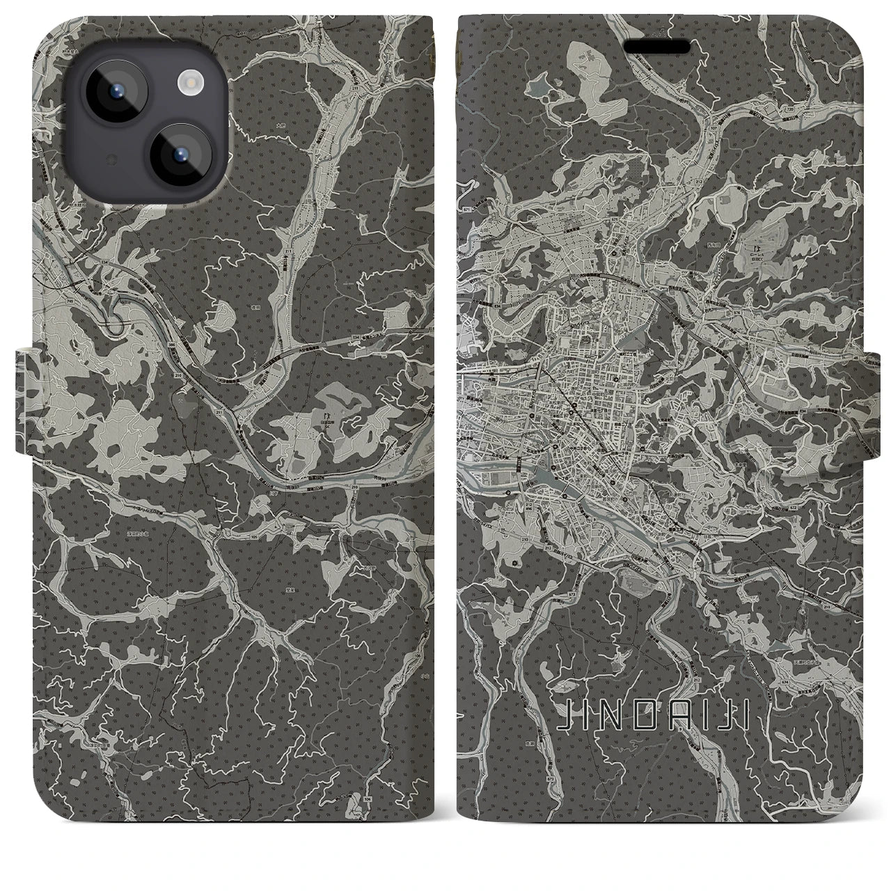 【日田2(大分県)】地図柄iPhoneケース(手帳タイプ)