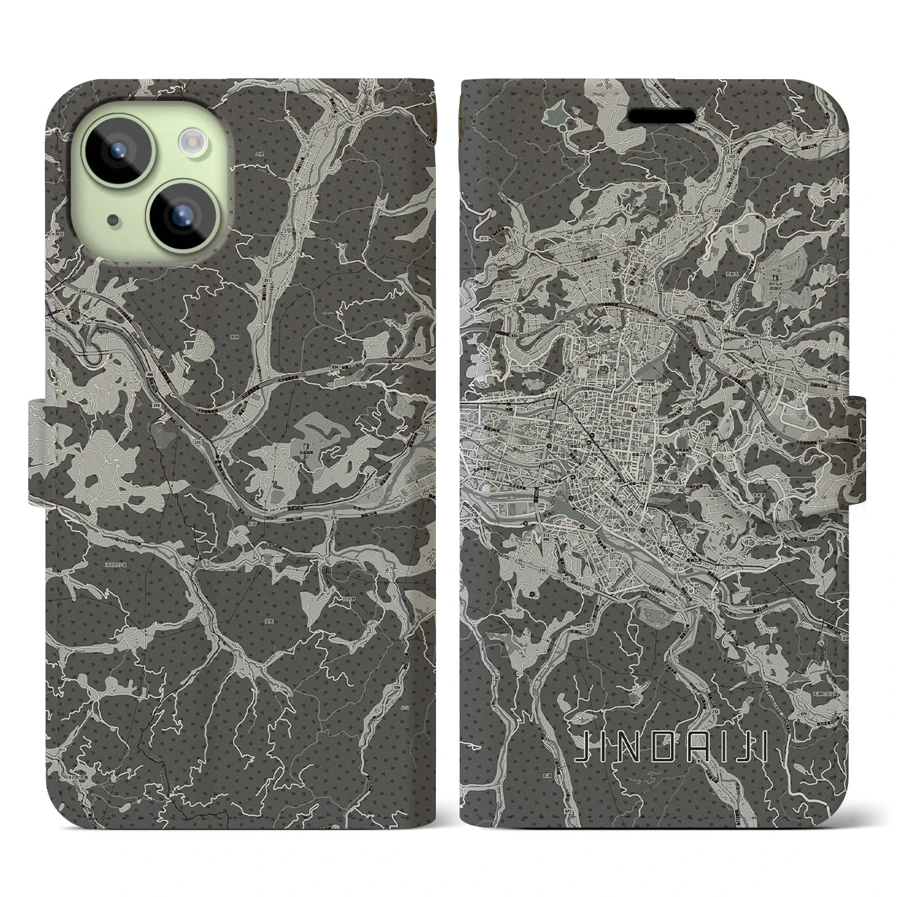 【日田2(大分県)】地図柄iPhoneケース(手帳タイプ)