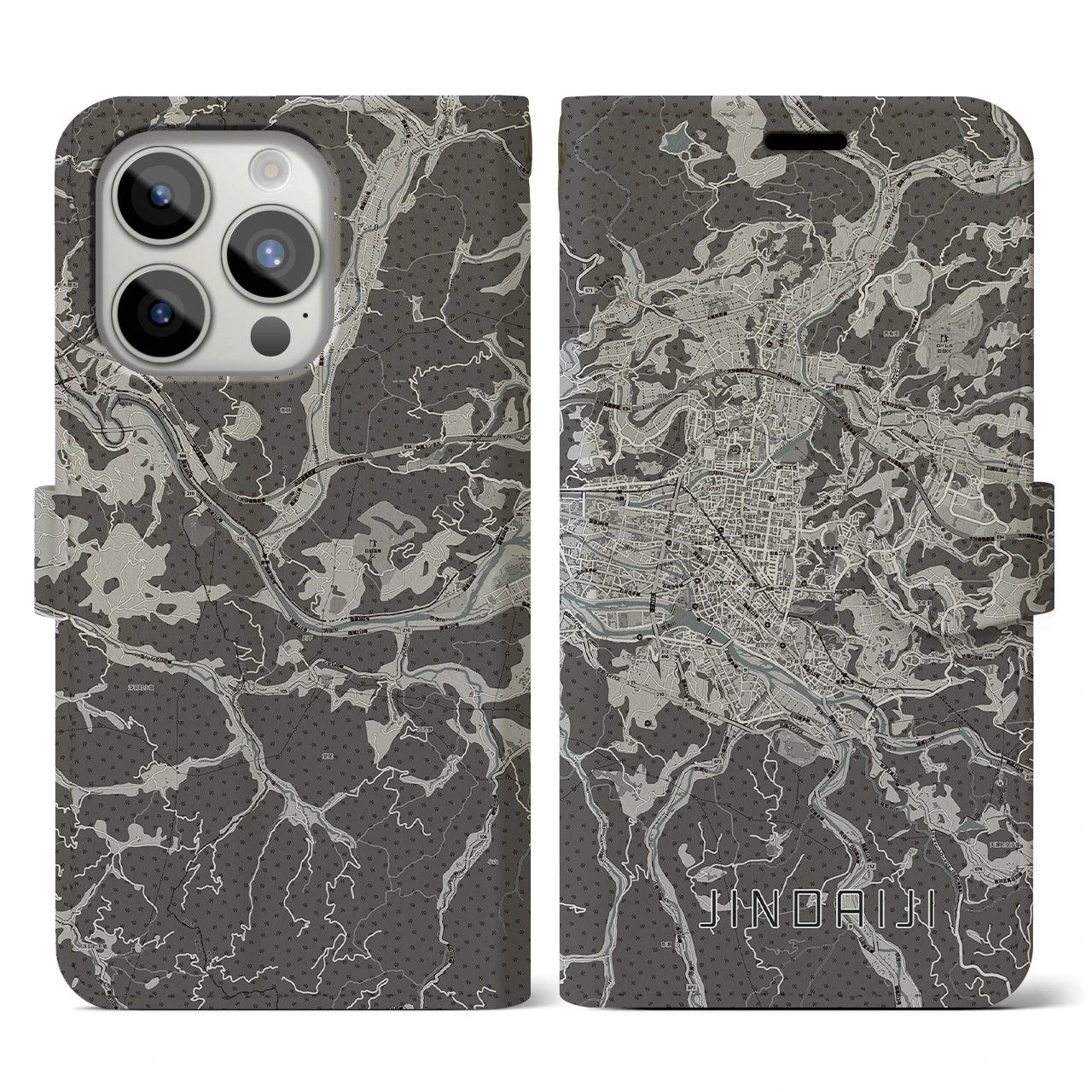 【日田2(大分県)】地図柄iPhoneケース(手帳タイプ)