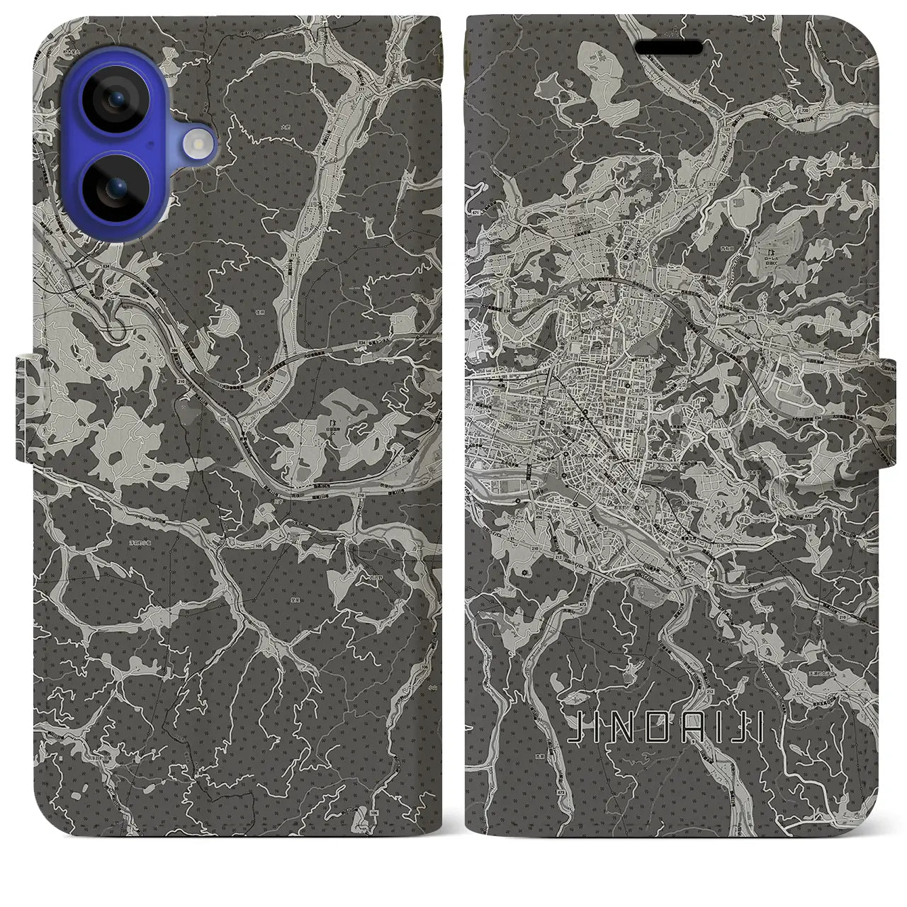 【日田2(大分県)】地図柄iPhoneケース(手帳タイプ)