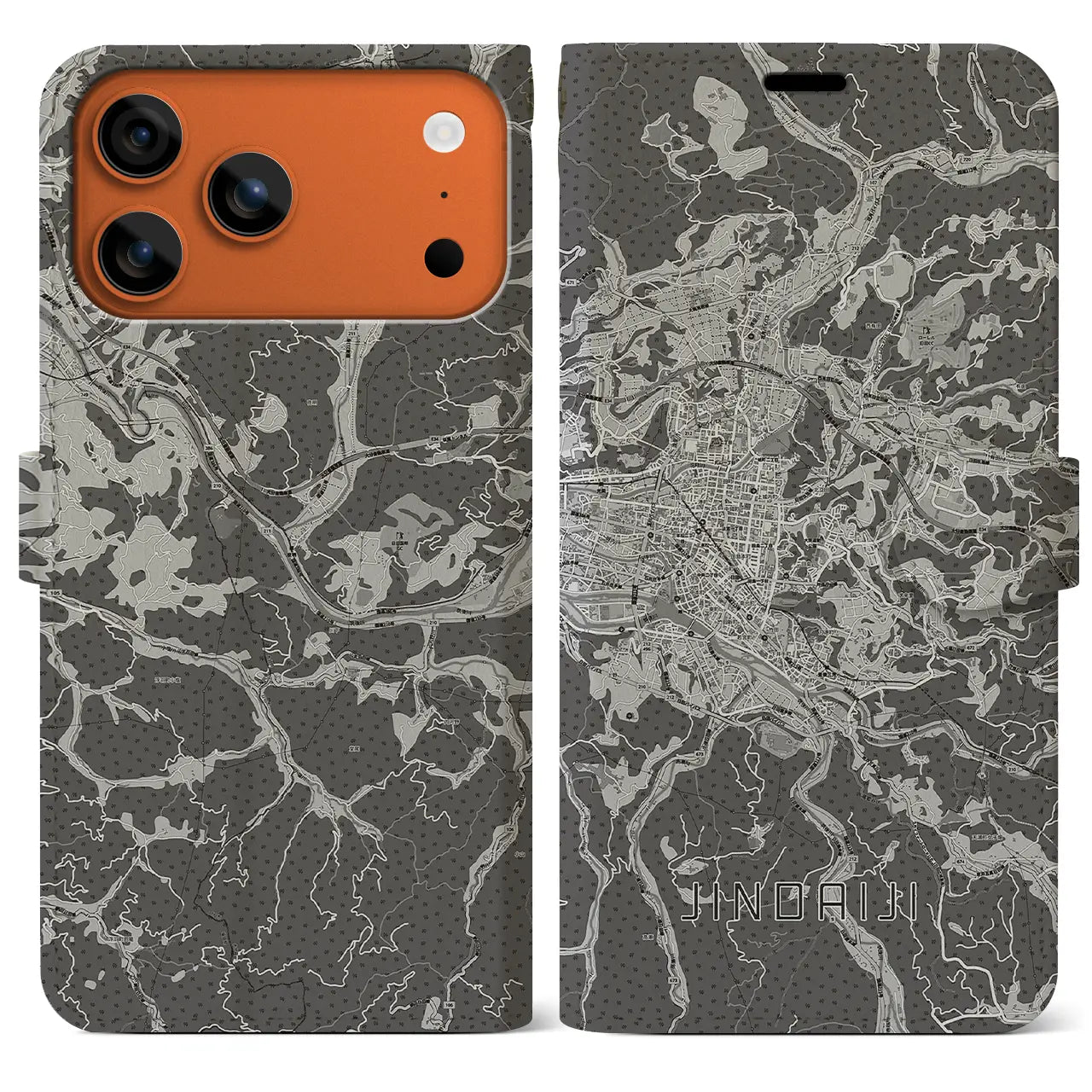 【日田2(大分県)】地図柄iPhoneケース(手帳タイプ)