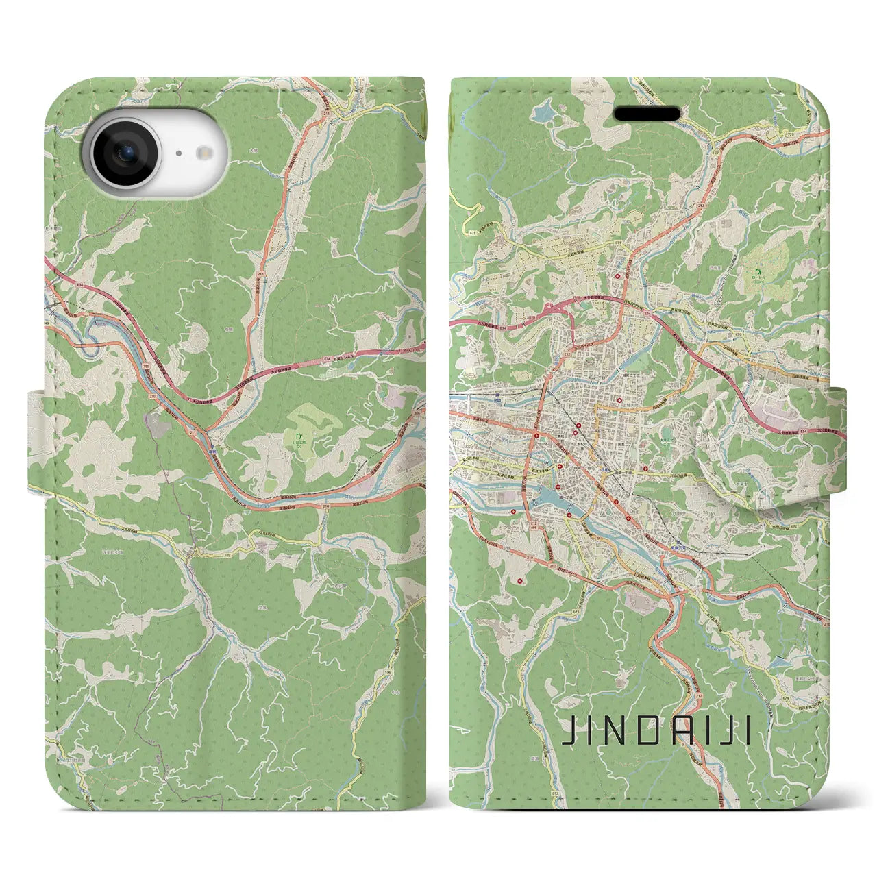 【日田2(大分県)】地図柄iPhoneケース(手帳タイプ)