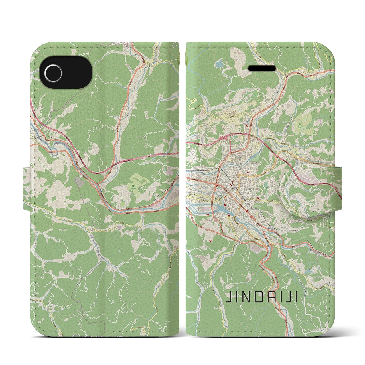 【日田2(大分県)】地図柄iPhoneケース(手帳タイプ)