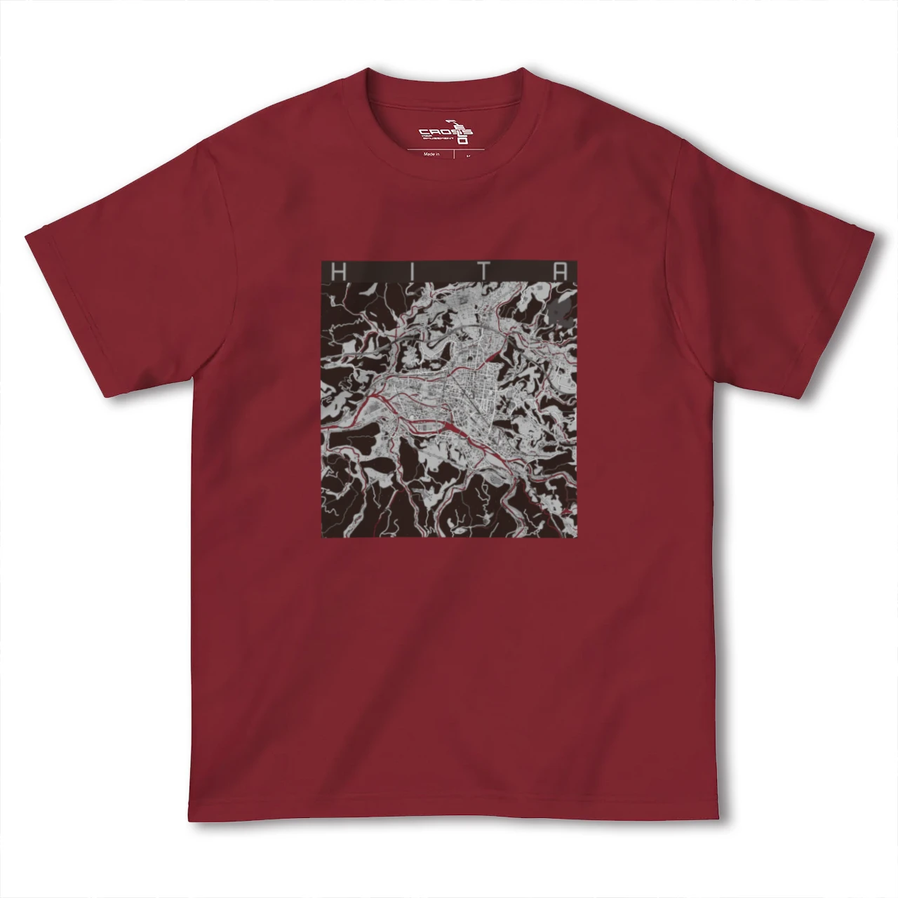 【日田2(大分県)】地図柄ヘビーウェイトTシャツ