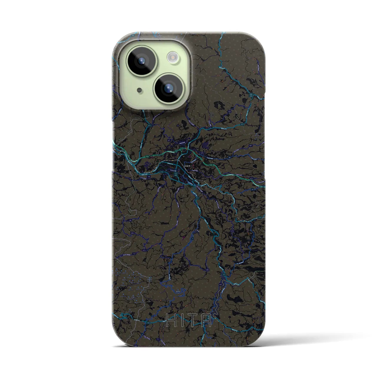 【日田(大分県)】地図柄iPhoneケース(バックカバータイプ)