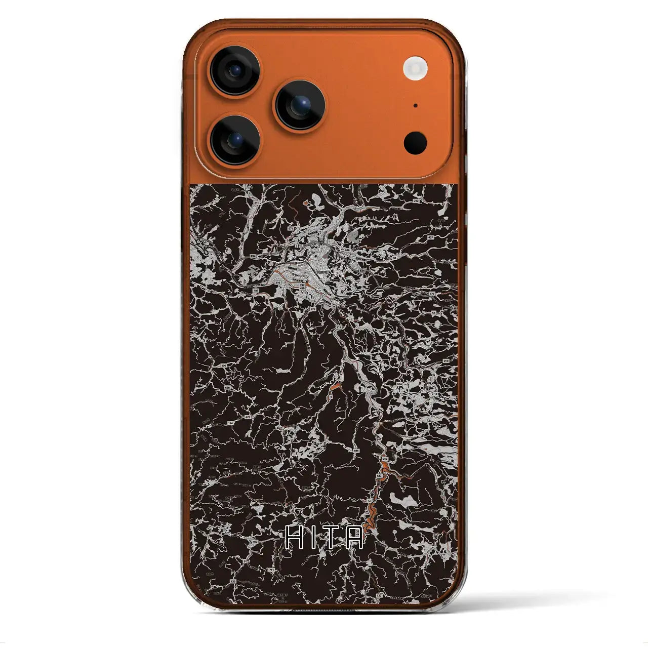 【日田(大分県)】地図柄iPhoneケース(クリアタイプ)モノトーン・iPhone 17 Pro Max 用