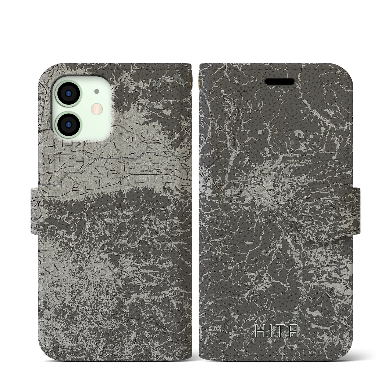 【日田(大分県)】地図柄iPhoneケース(手帳タイプ)