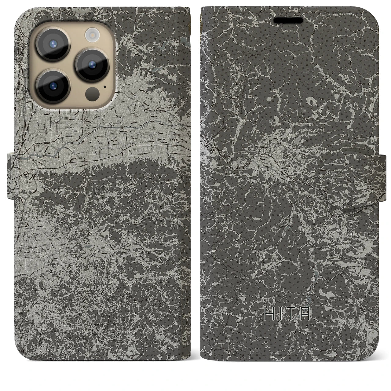 【日田(大分県)】地図柄iPhoneケース(手帳タイプ)