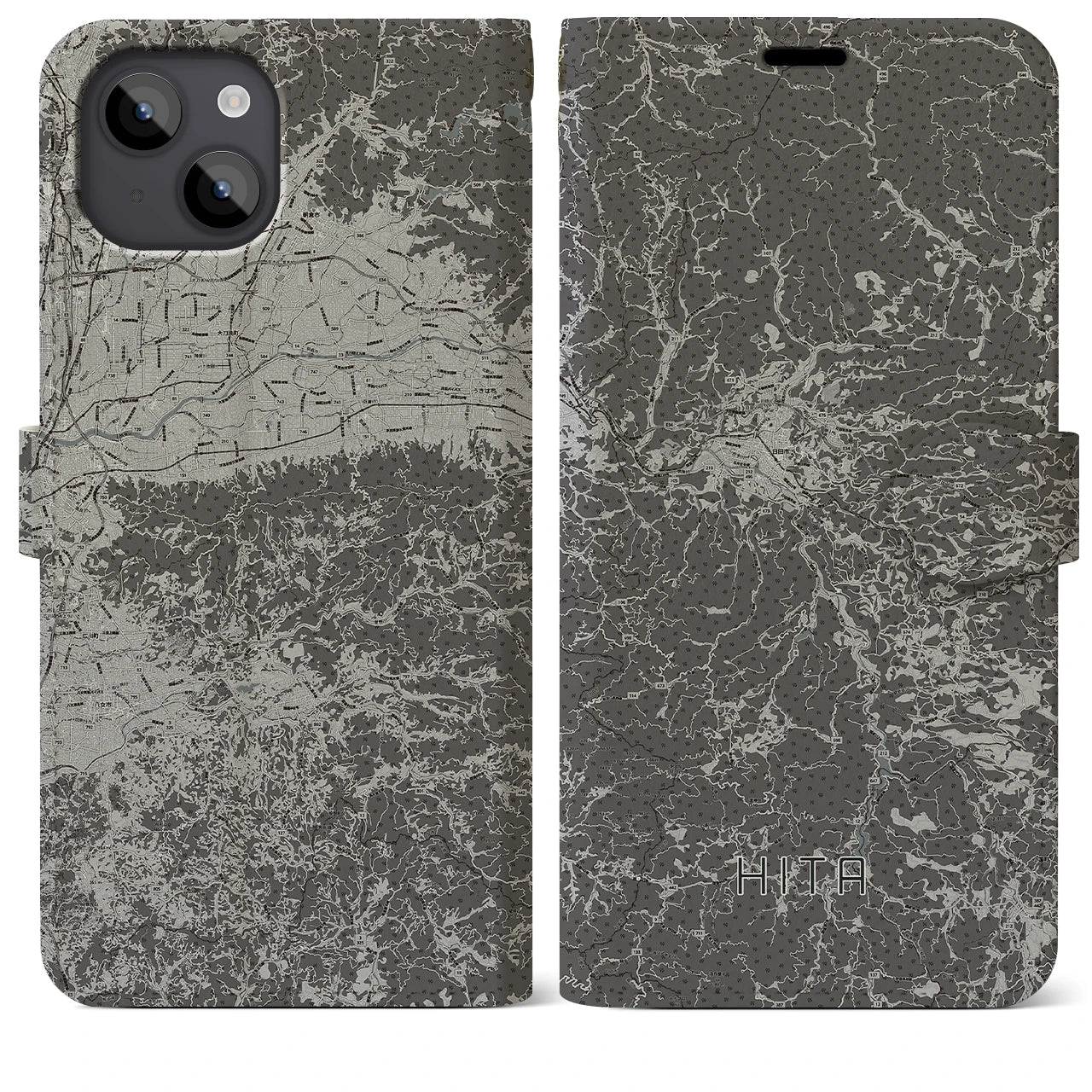 【日田(大分県)】地図柄iPhoneケース(手帳タイプ)