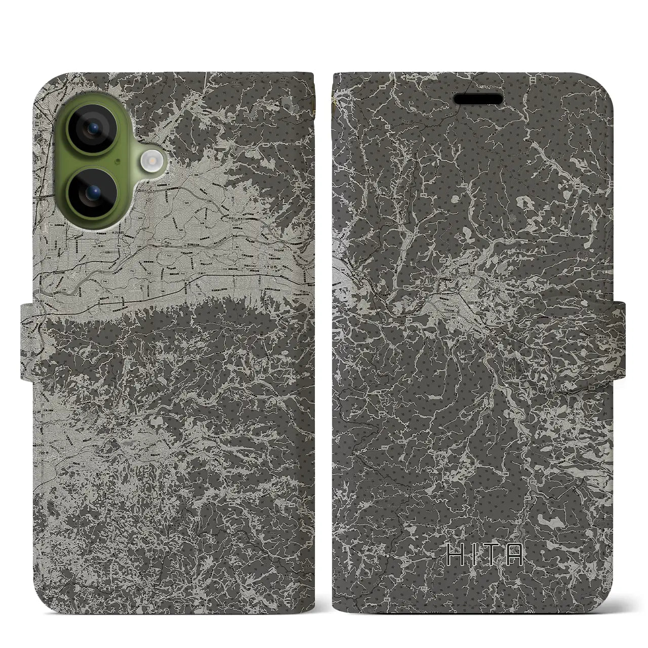 【日田(大分県)】地図柄iPhoneケース(手帳タイプ)