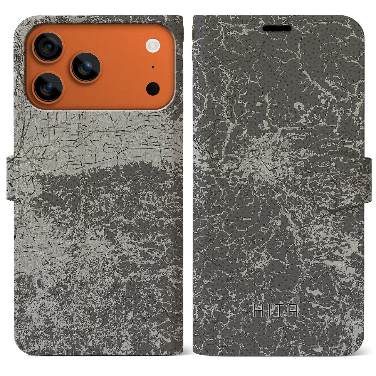 【日田(大分県)】地図柄iPhoneケース(手帳タイプ)