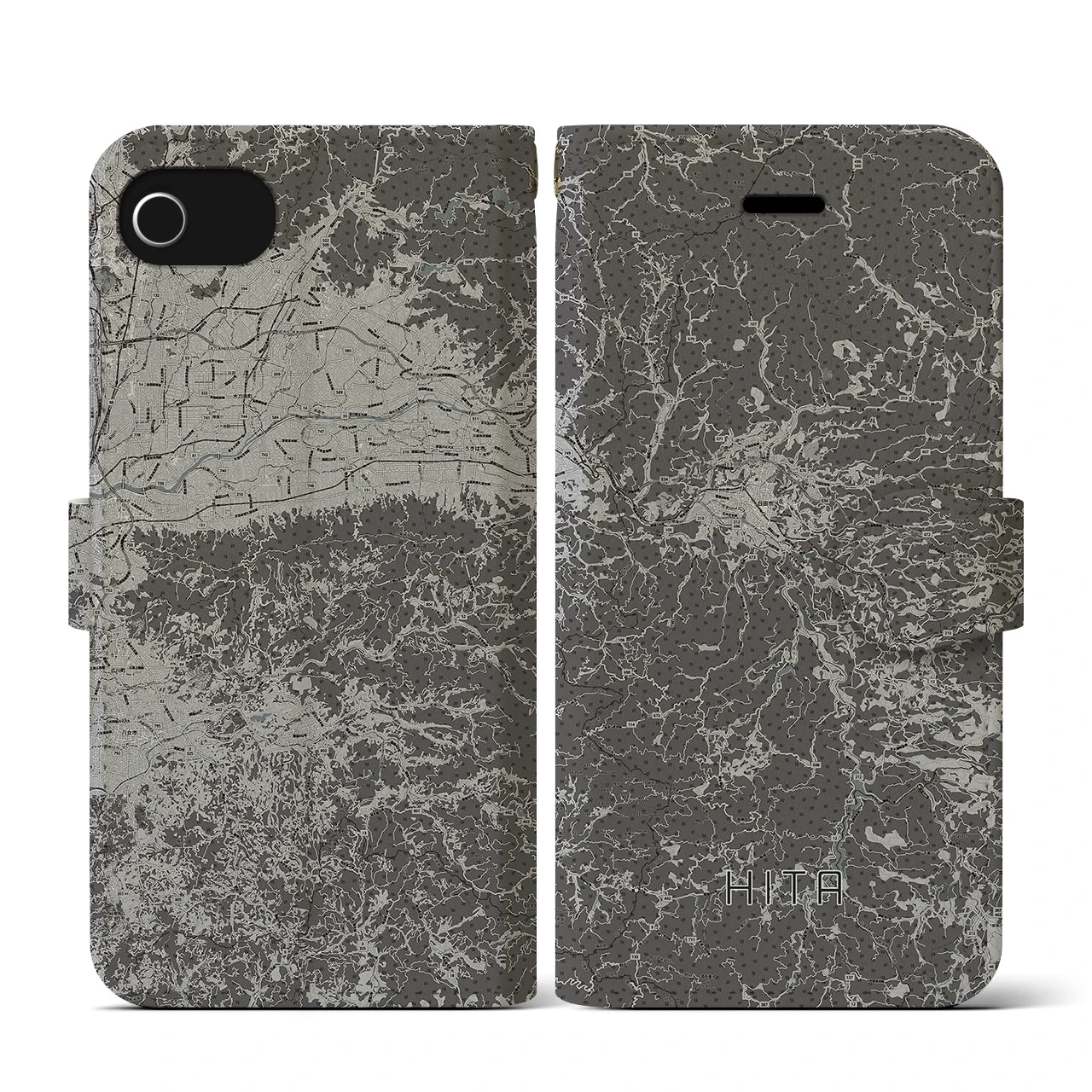 【日田(大分県)】地図柄iPhoneケース(手帳タイプ)