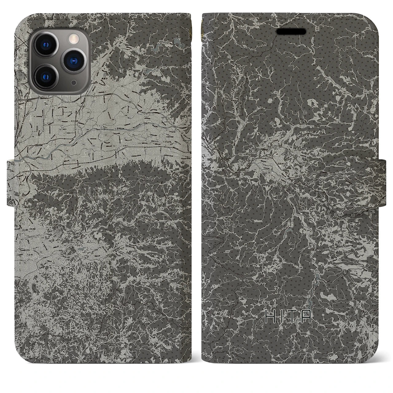 【日田(大分県)】地図柄iPhoneケース(手帳タイプ)