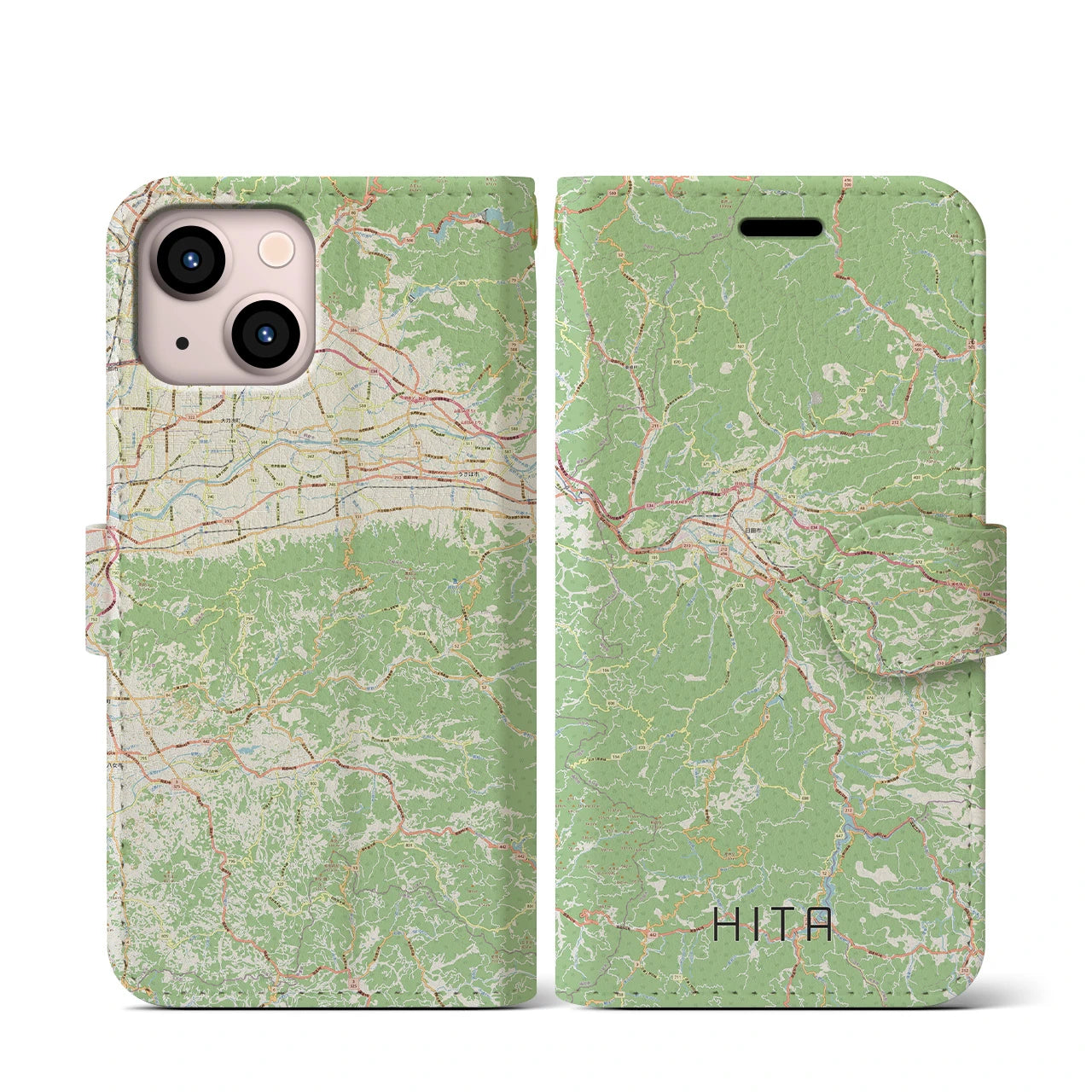 【日田(大分県)】地図柄iPhoneケース(手帳タイプ)