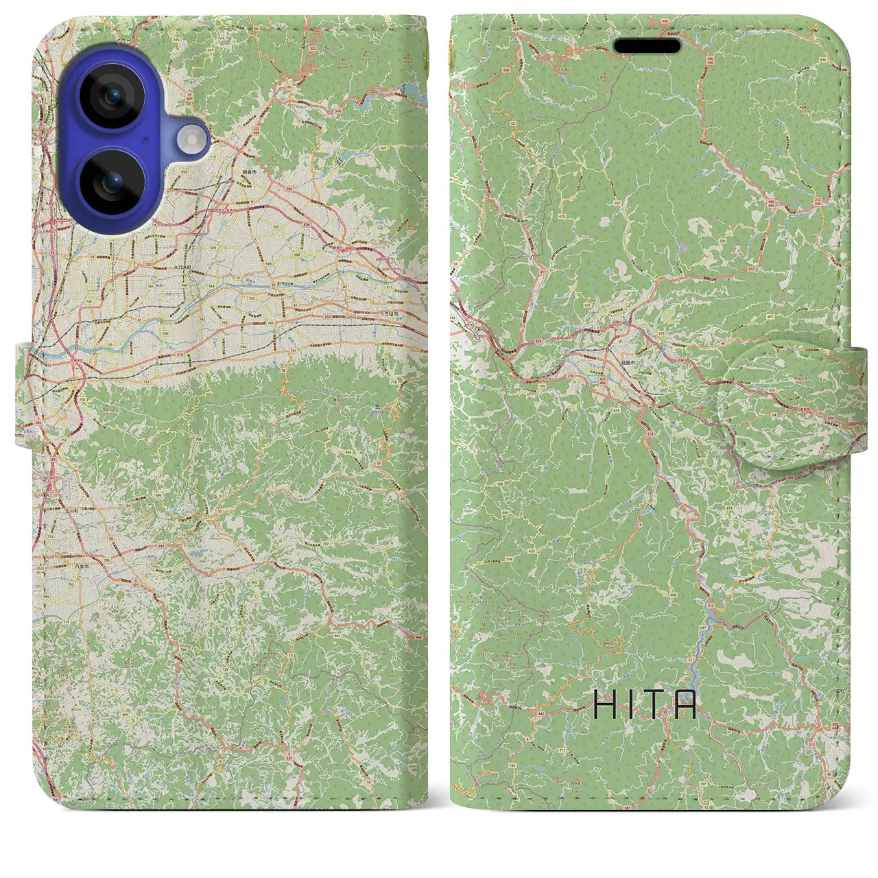 【日田(大分県)】地図柄iPhoneケース(手帳タイプ)