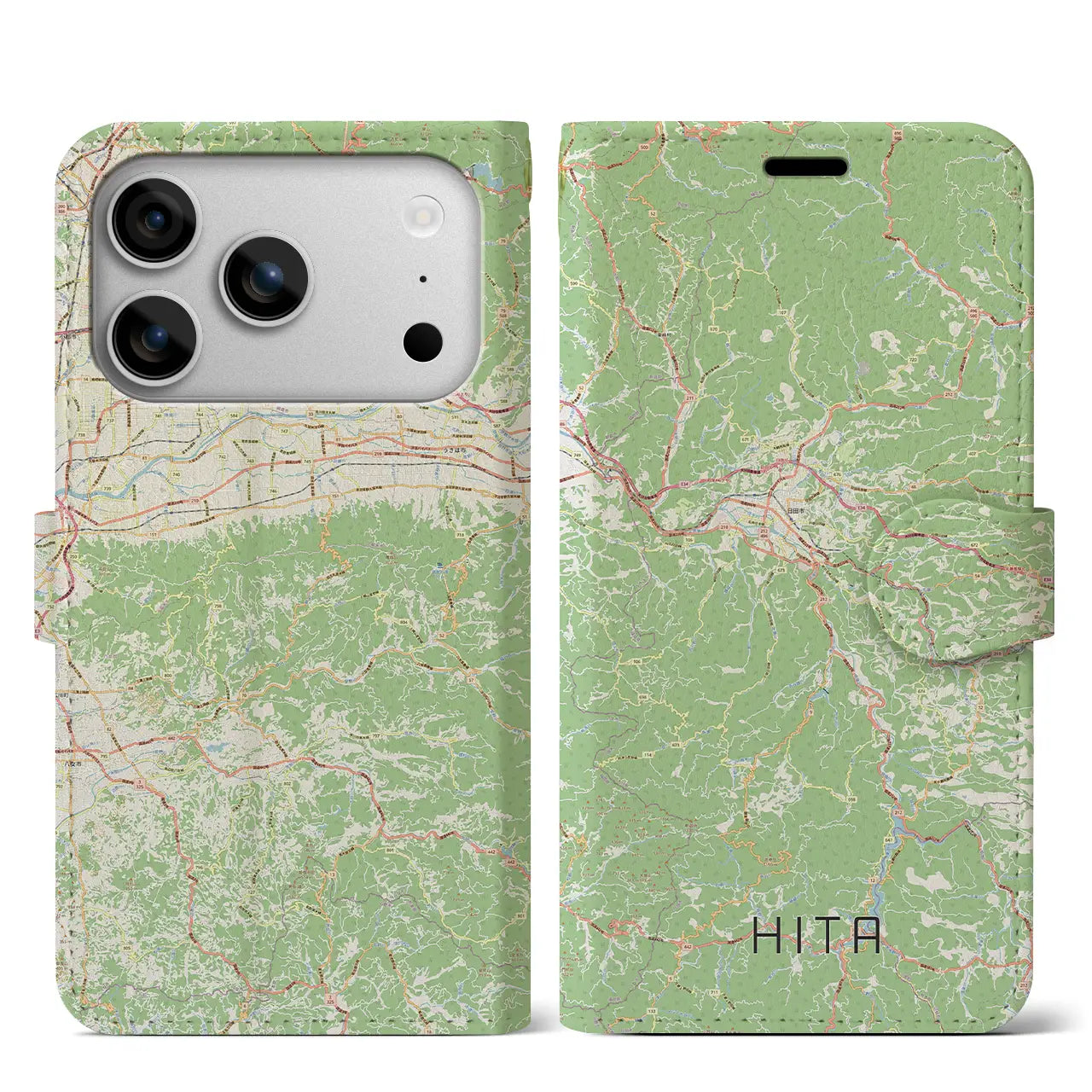 【日田(大分県)】地図柄iPhoneケース(手帳タイプ)