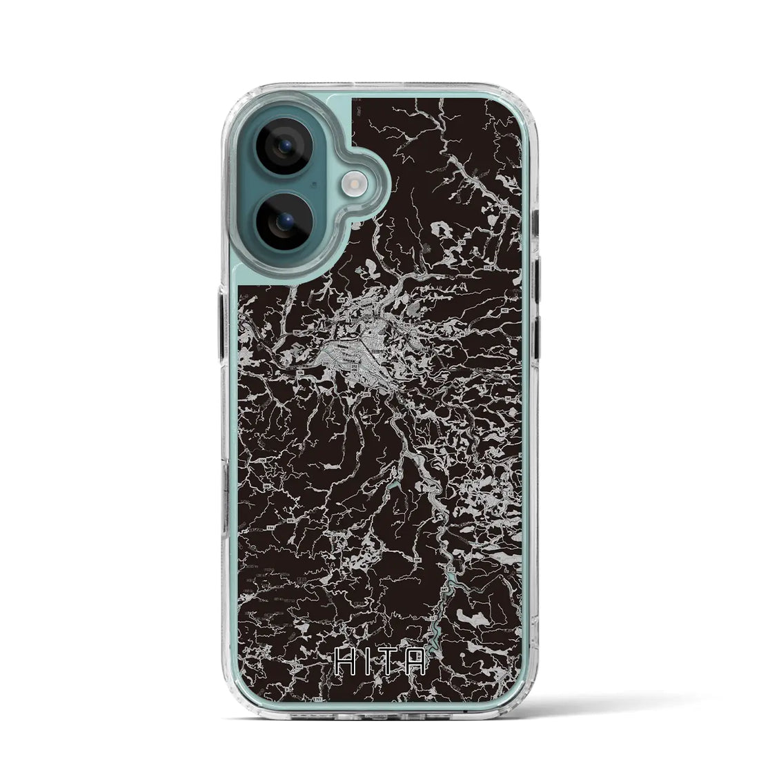 【日田(大分県)】地図柄iPhoneケース(MagSafeタイプ)モノトーン・iPhone 16 Pro 用