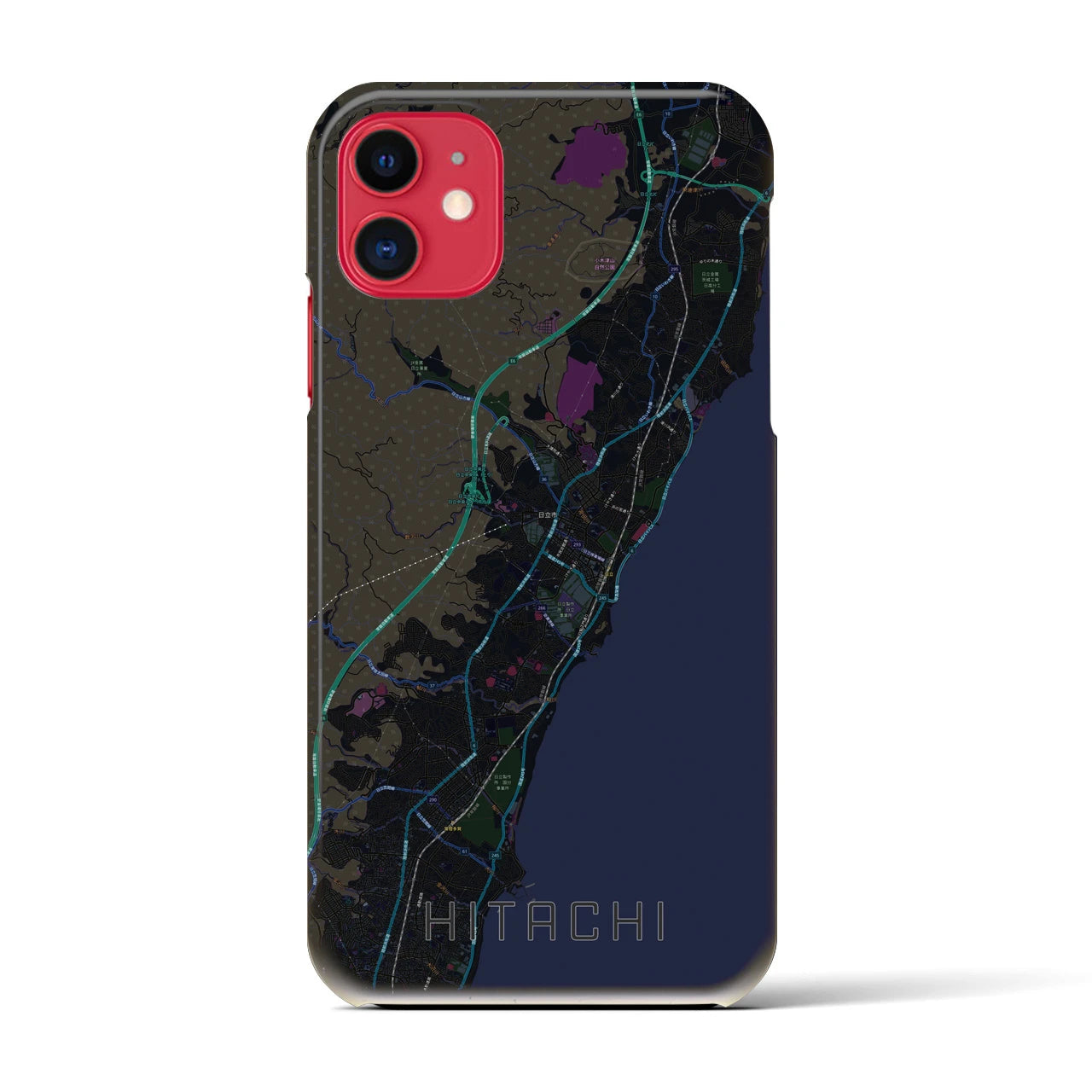 【日立(茨城県)】地図柄iPhoneケース(バックカバータイプ)