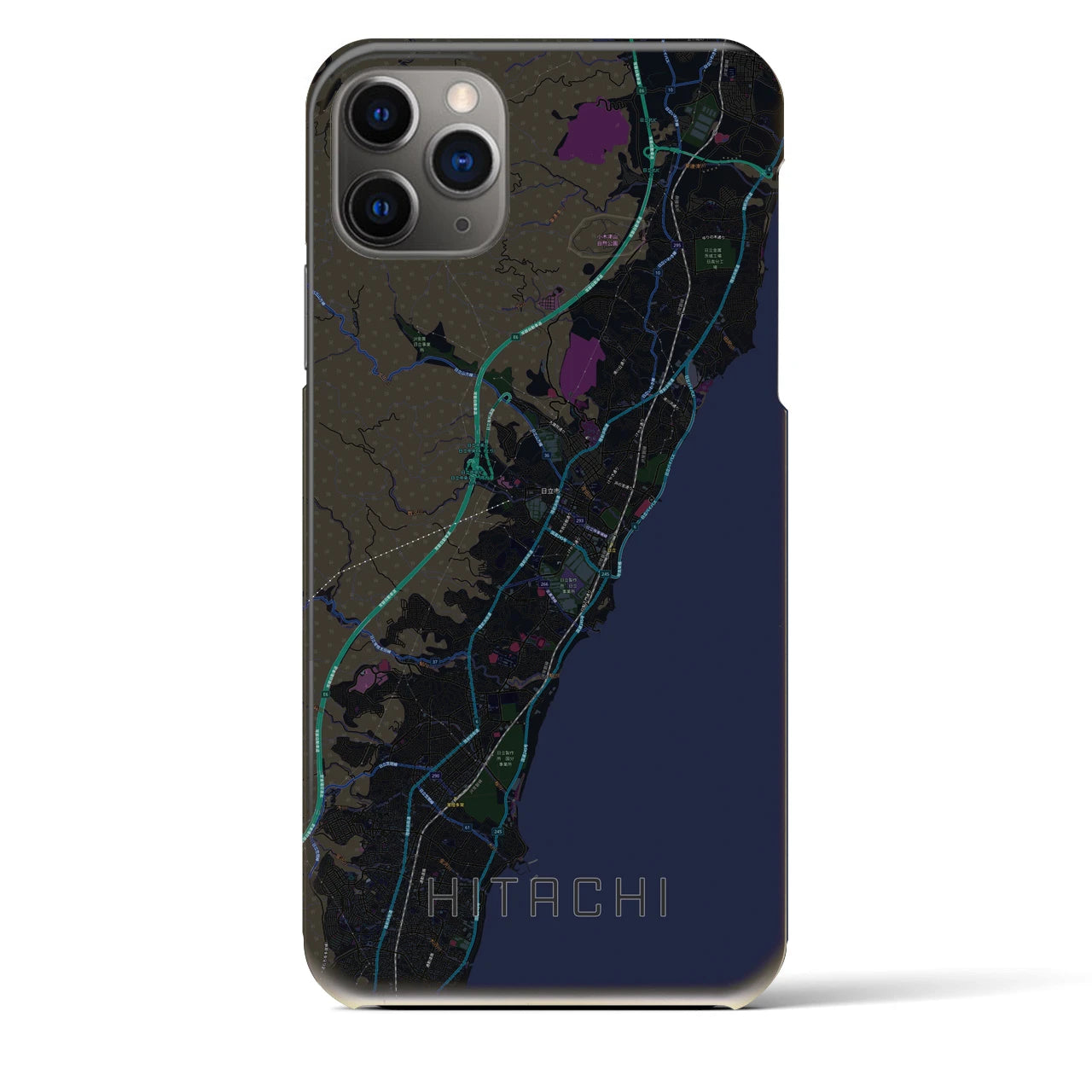 【日立(茨城県)】地図柄iPhoneケース(バックカバータイプ)