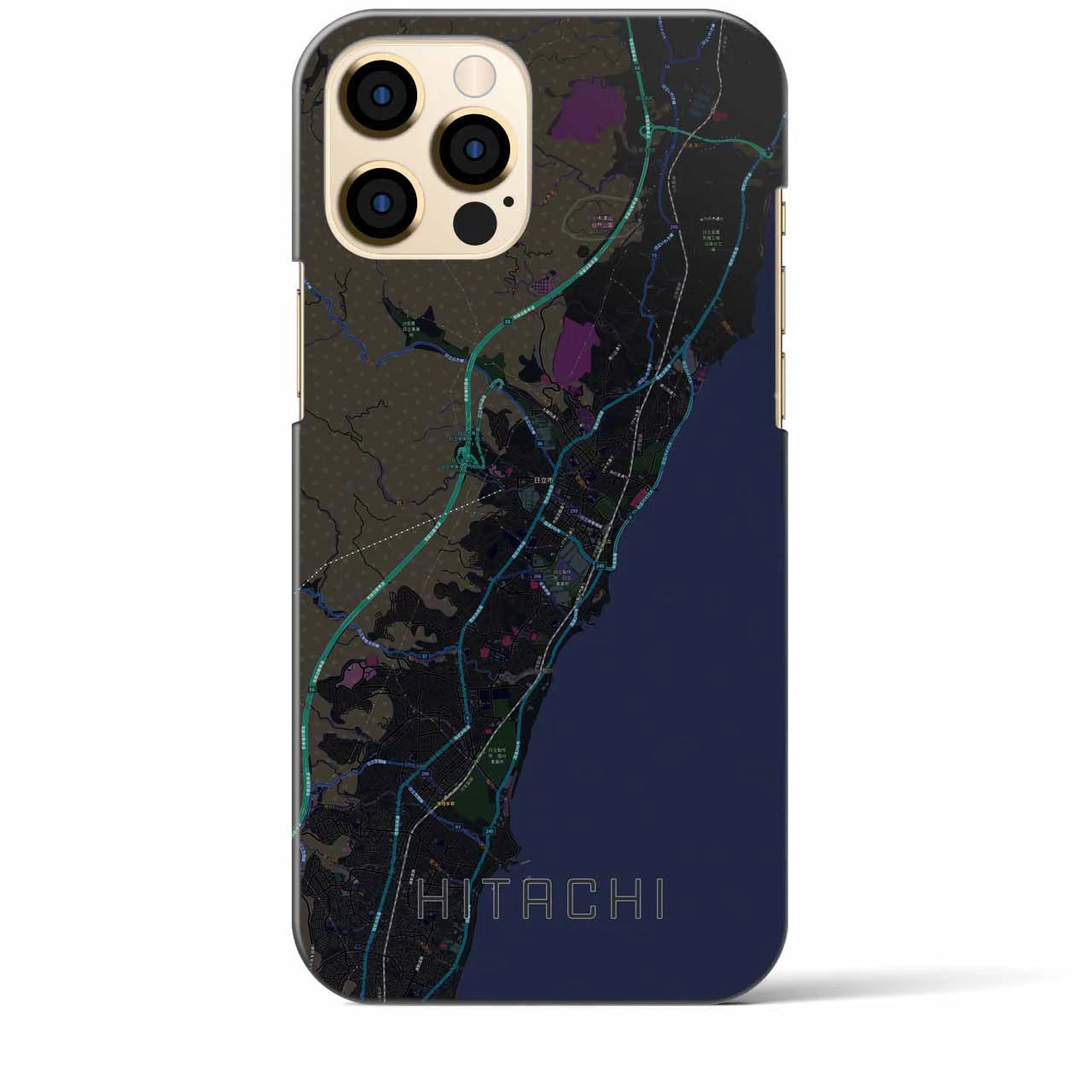 【日立(茨城県)】地図柄iPhoneケース(バックカバータイプ)