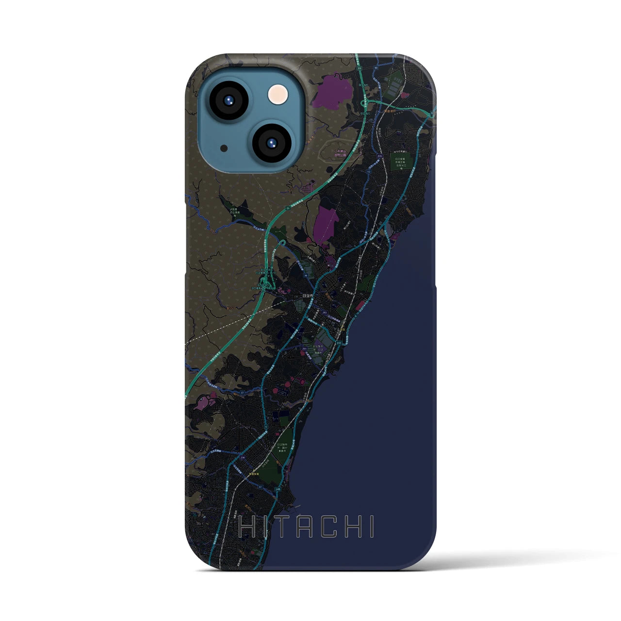 【日立(茨城県)】地図柄iPhoneケース(バックカバータイプ)