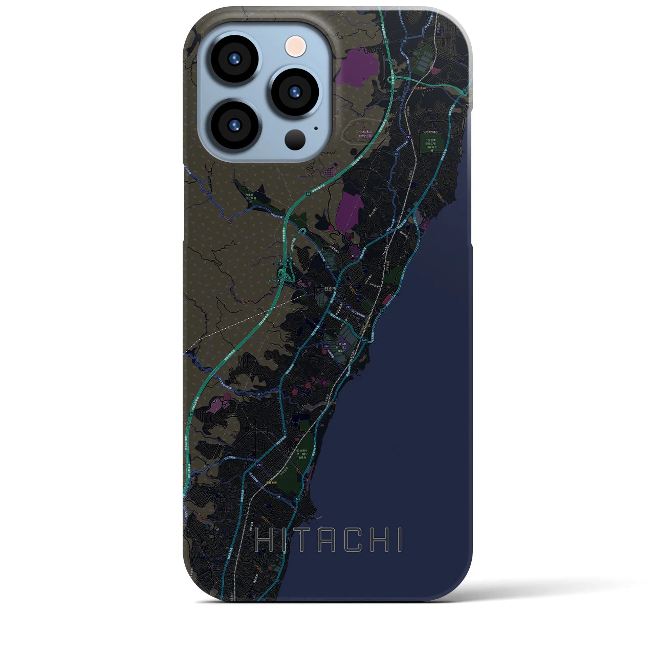 【日立(茨城県)】地図柄iPhoneケース(バックカバータイプ)