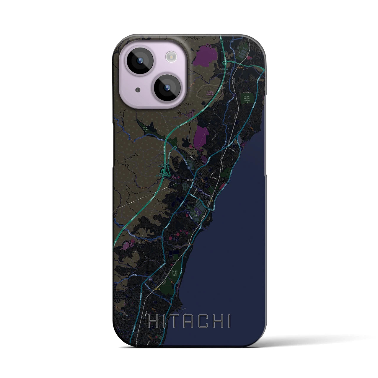【日立(茨城県)】地図柄iPhoneケース(バックカバータイプ)