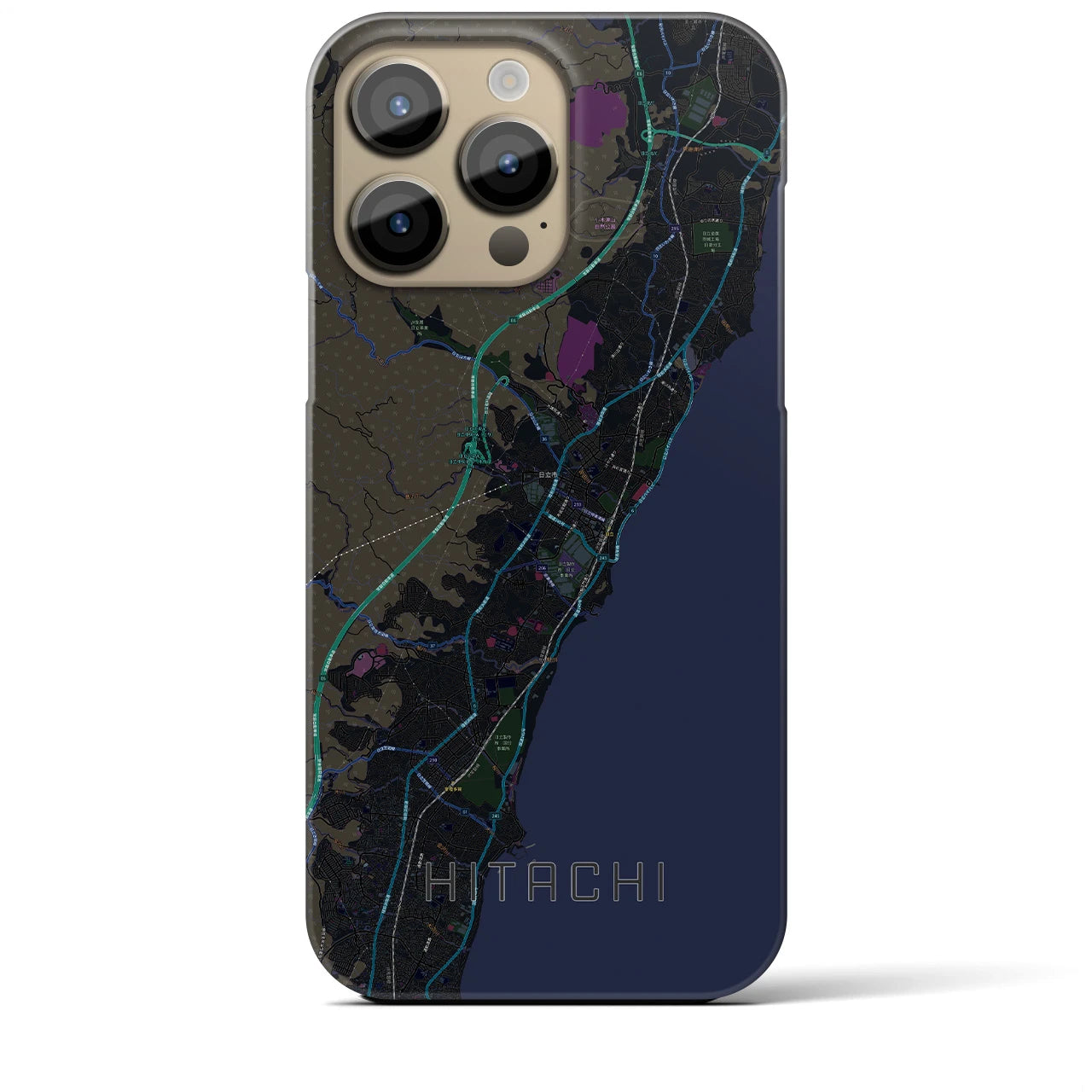 【日立(茨城県)】地図柄iPhoneケース(バックカバータイプ)