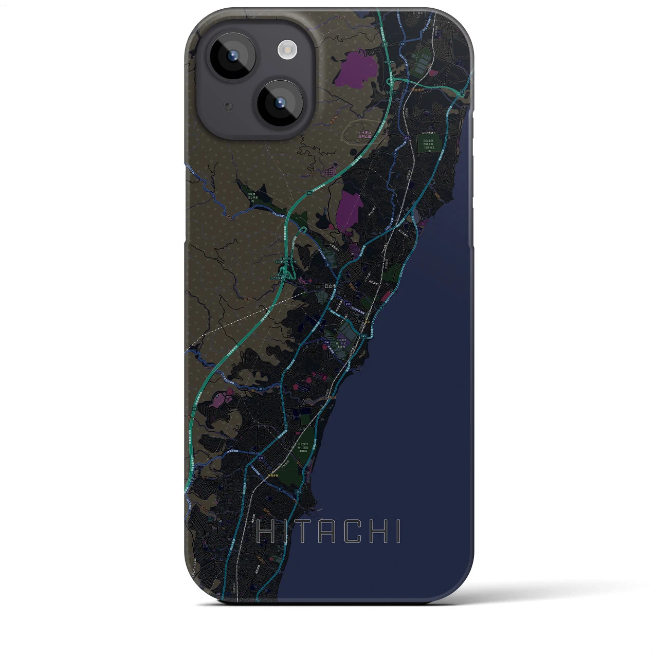 【日立(茨城県)】地図柄iPhoneケース(バックカバータイプ)