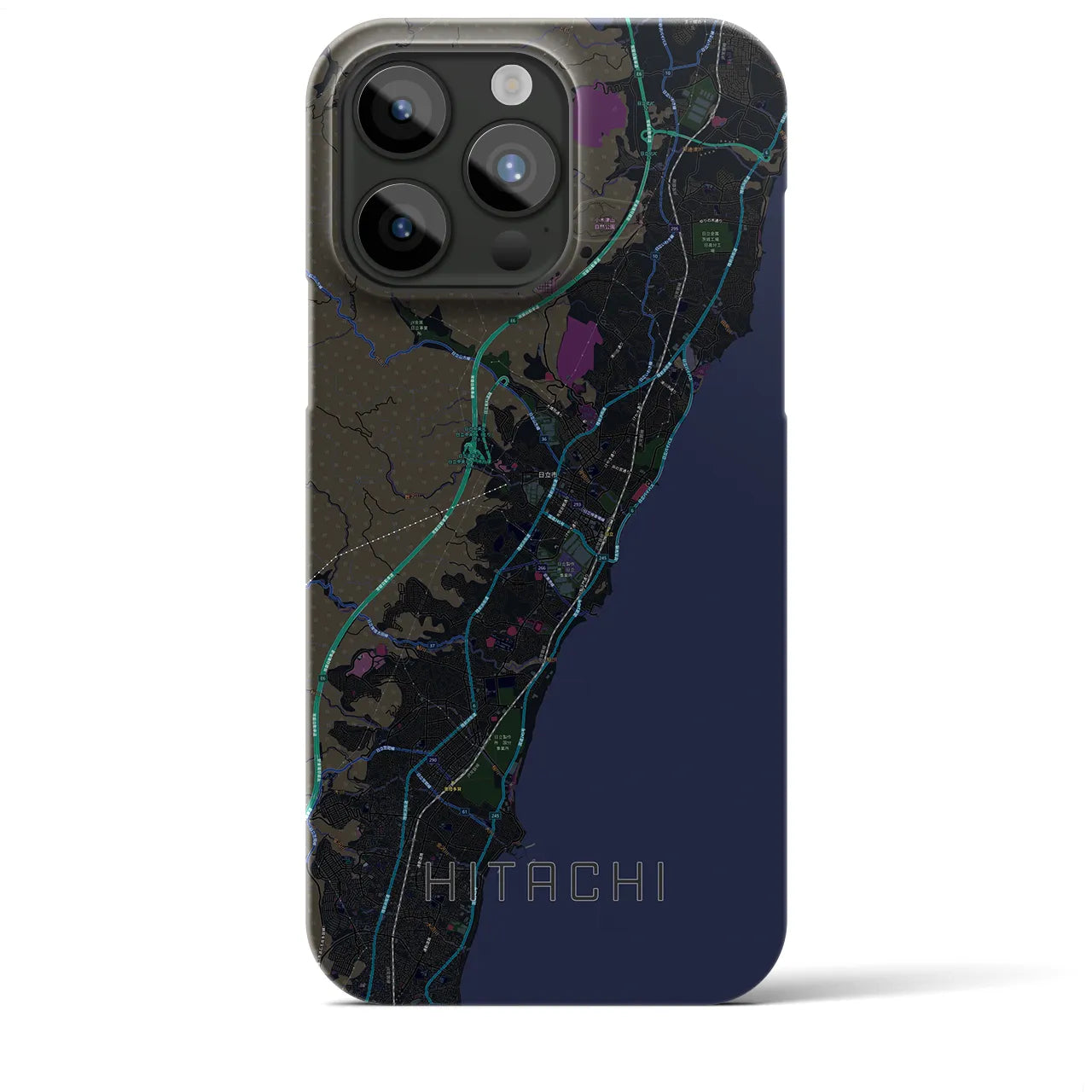 【日立(茨城県)】地図柄iPhoneケース(バックカバータイプ)