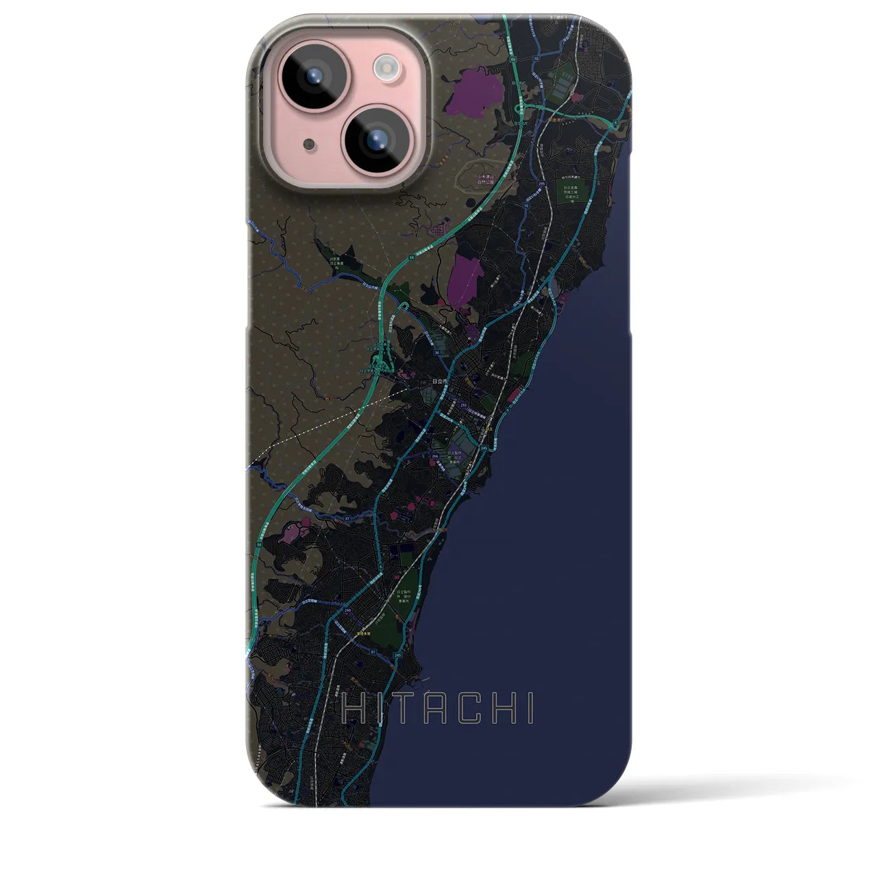 【日立(茨城県)】地図柄iPhoneケース(バックカバータイプ)