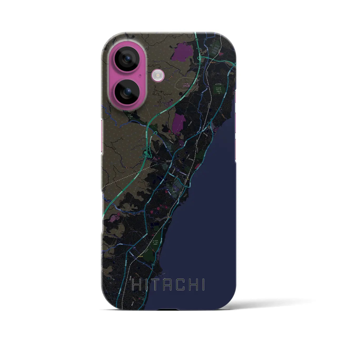 【日立(茨城県)】地図柄iPhoneケース(バックカバータイプ)