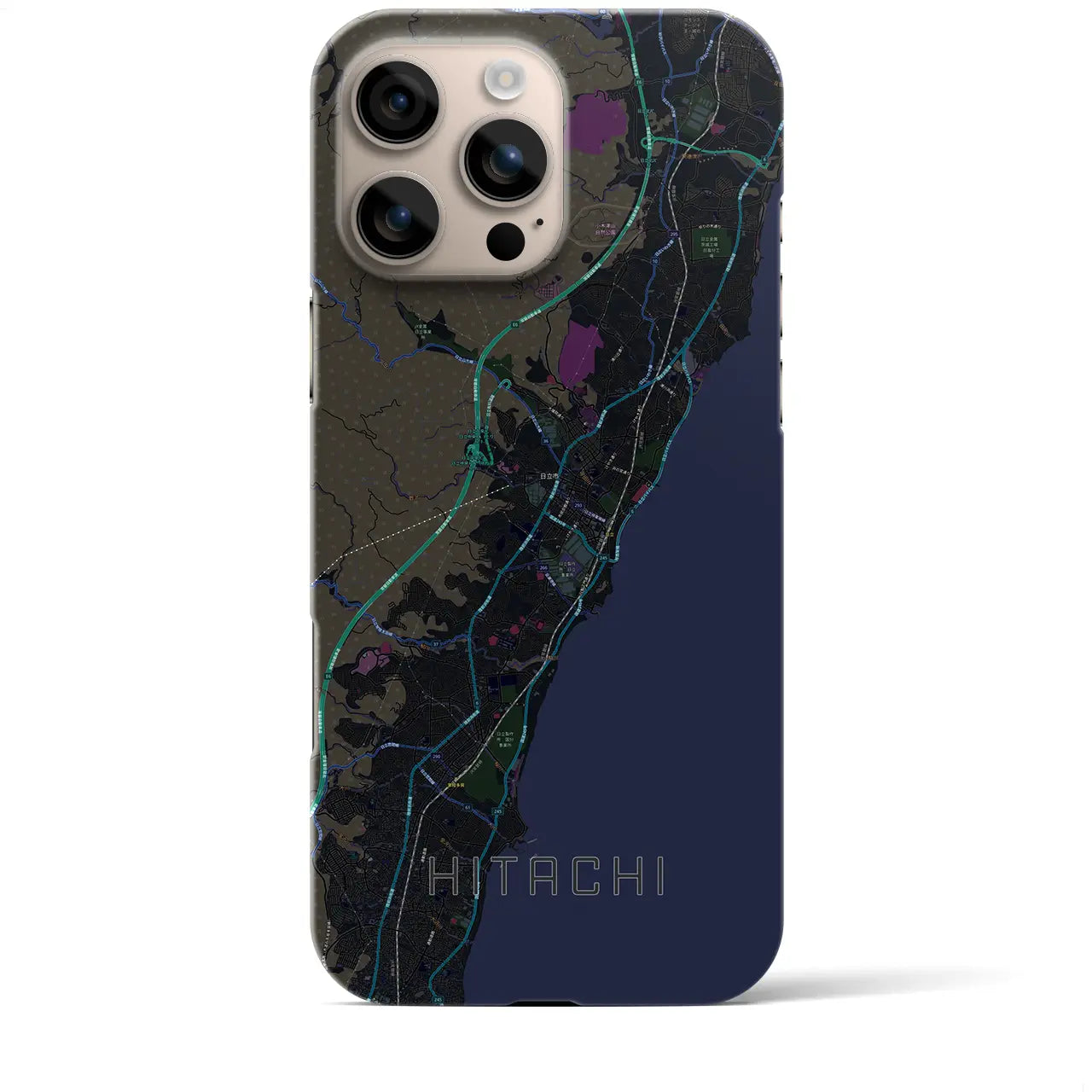 【日立(茨城県)】地図柄iPhoneケース(バックカバータイプ)