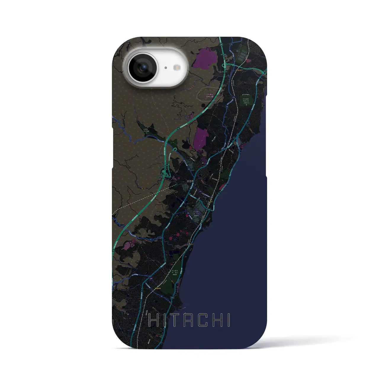 【日立(茨城県)】地図柄iPhoneケース(バックカバータイプ)