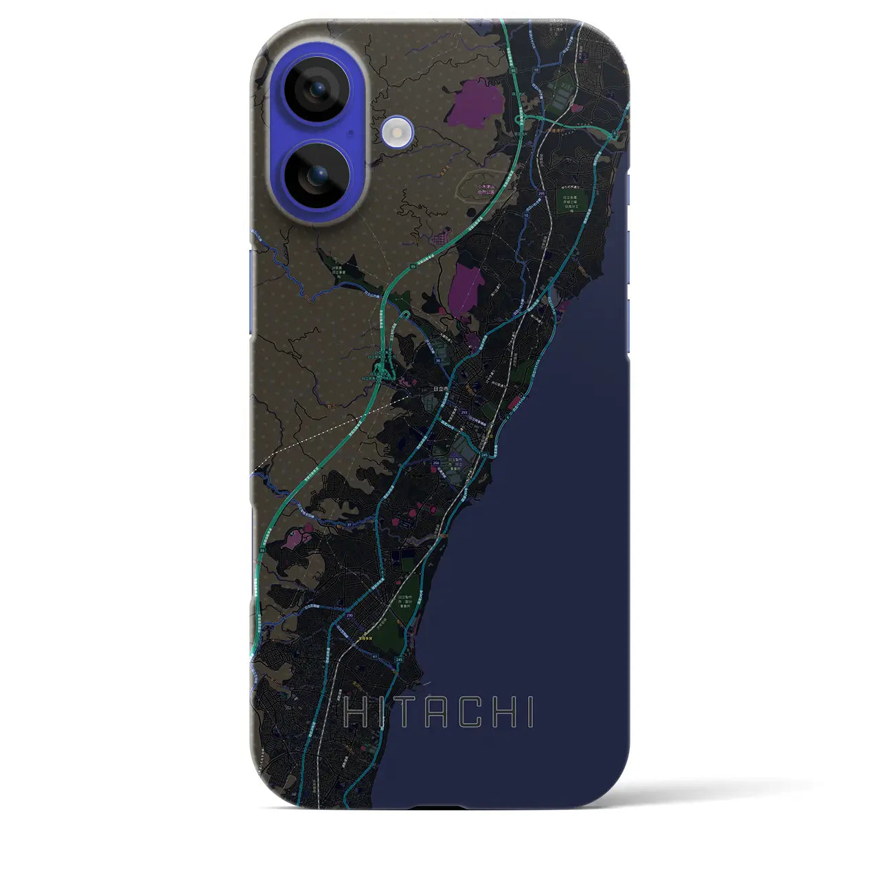 【日立(茨城県)】地図柄iPhoneケース(バックカバータイプ)