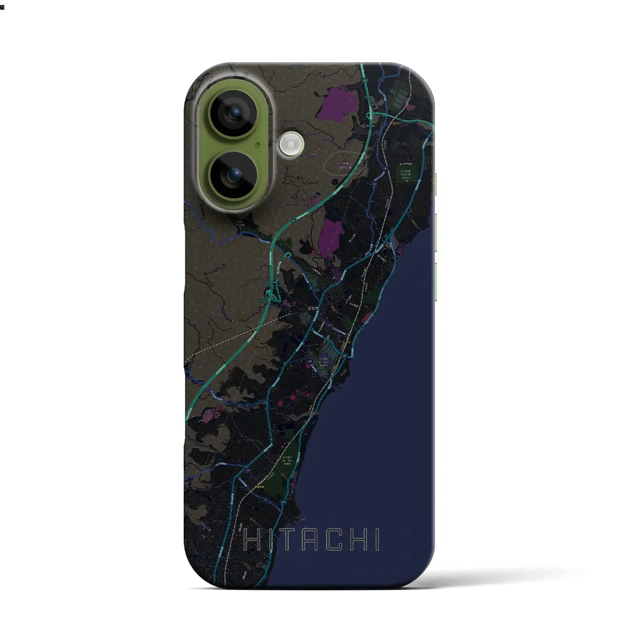 【日立(茨城県)】地図柄iPhoneケース(バックカバータイプ)