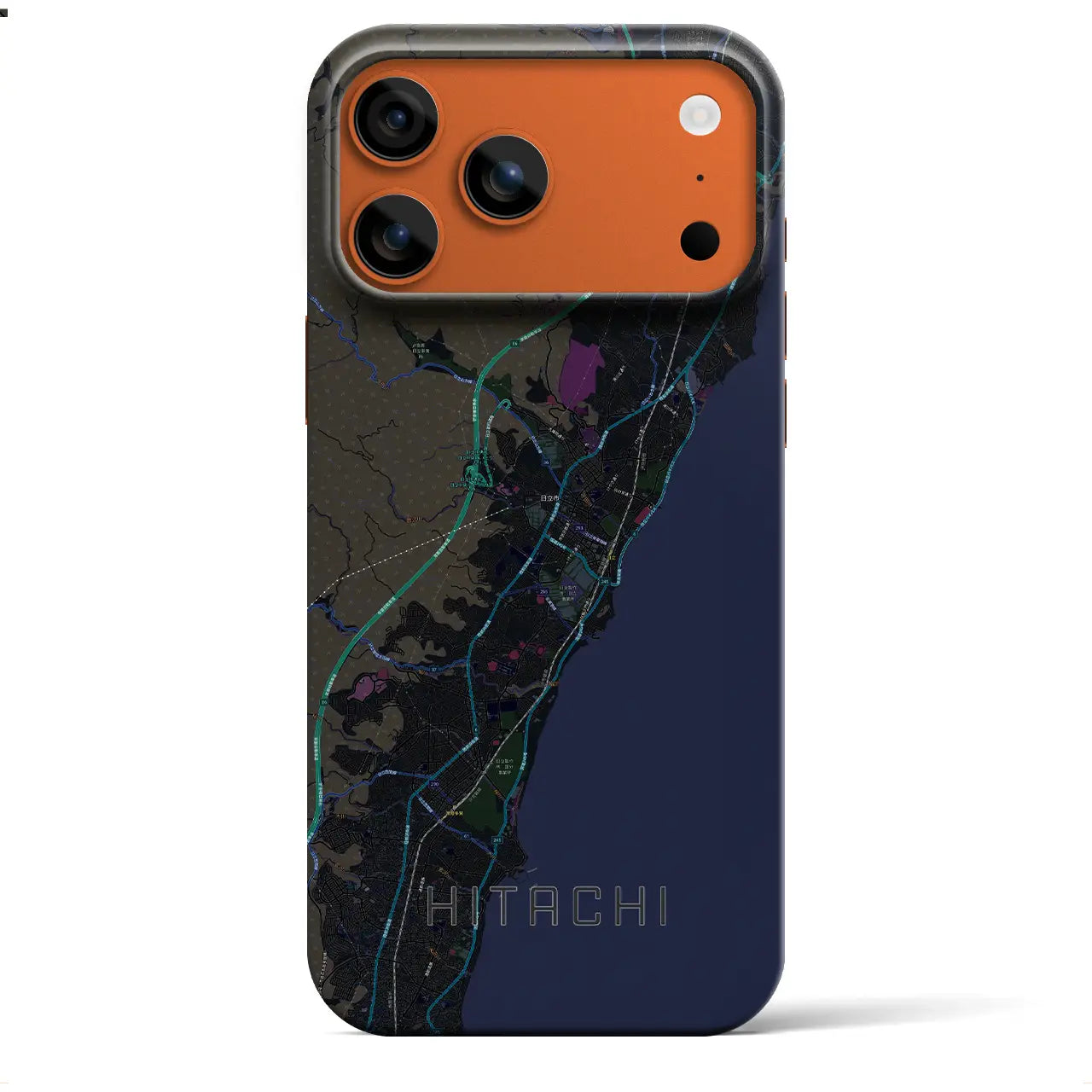 【日立(茨城県)】地図柄iPhoneケース(バックカバータイプ)