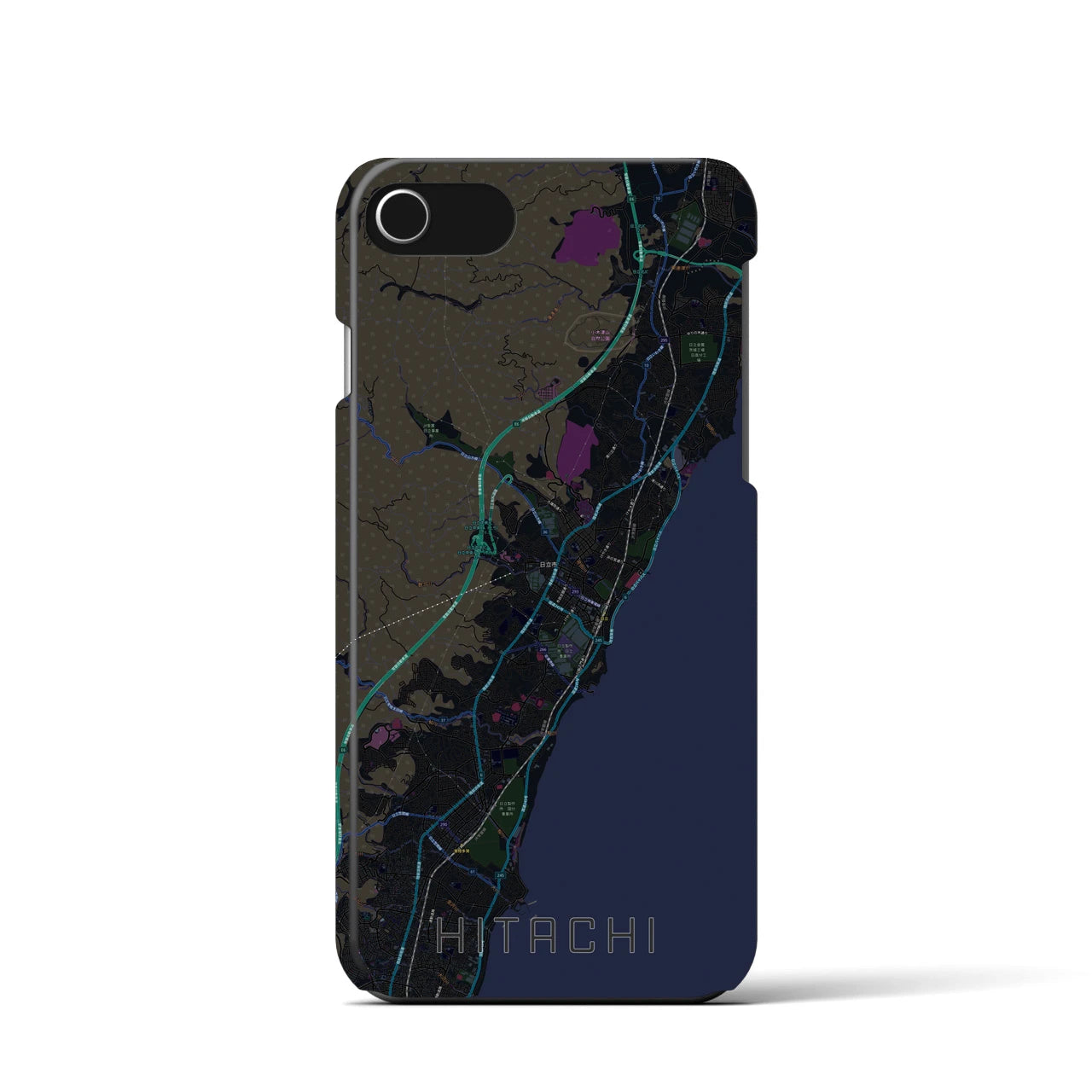 【日立(茨城県)】地図柄iPhoneケース(バックカバータイプ)