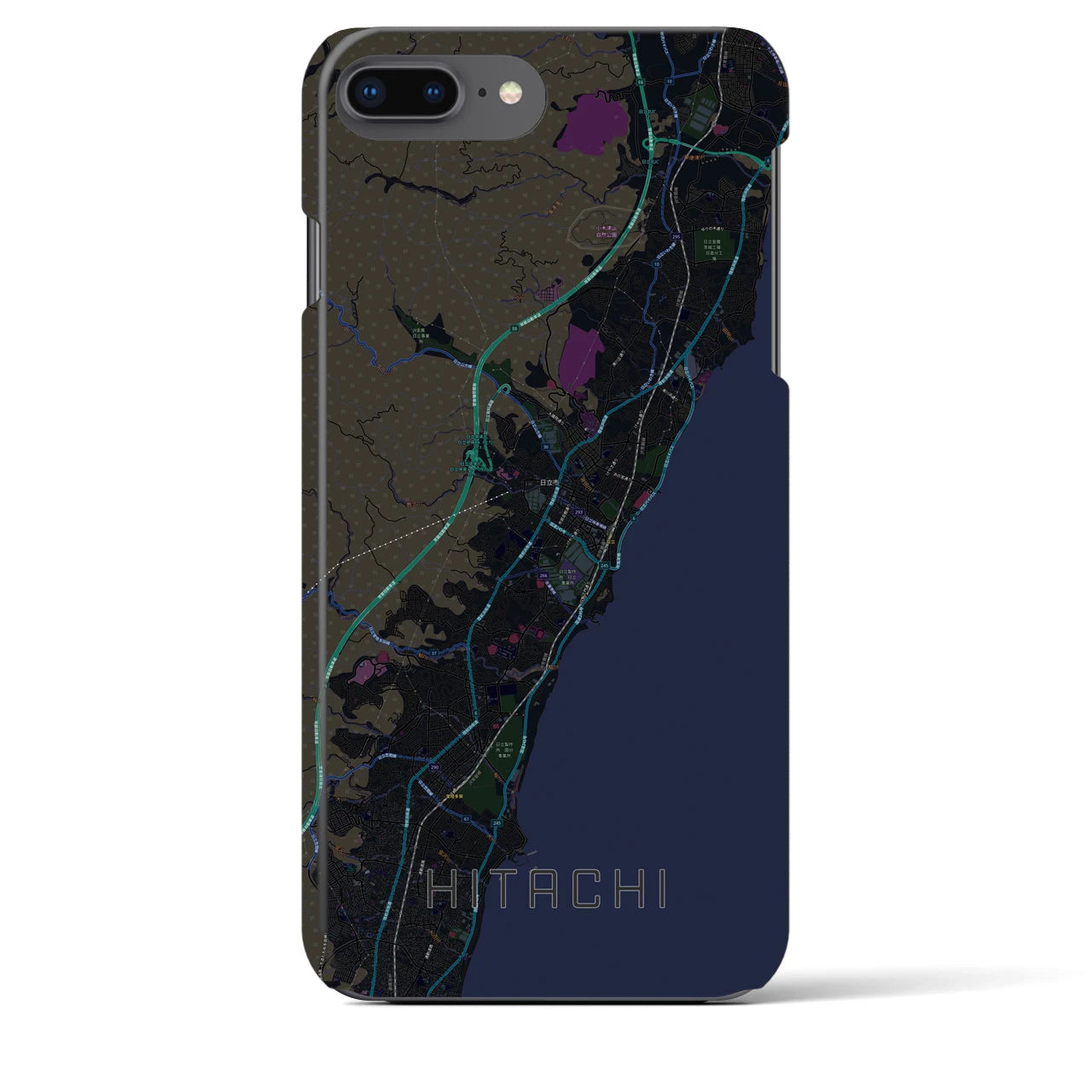 【日立(茨城県)】地図柄iPhoneケース(バックカバータイプ)