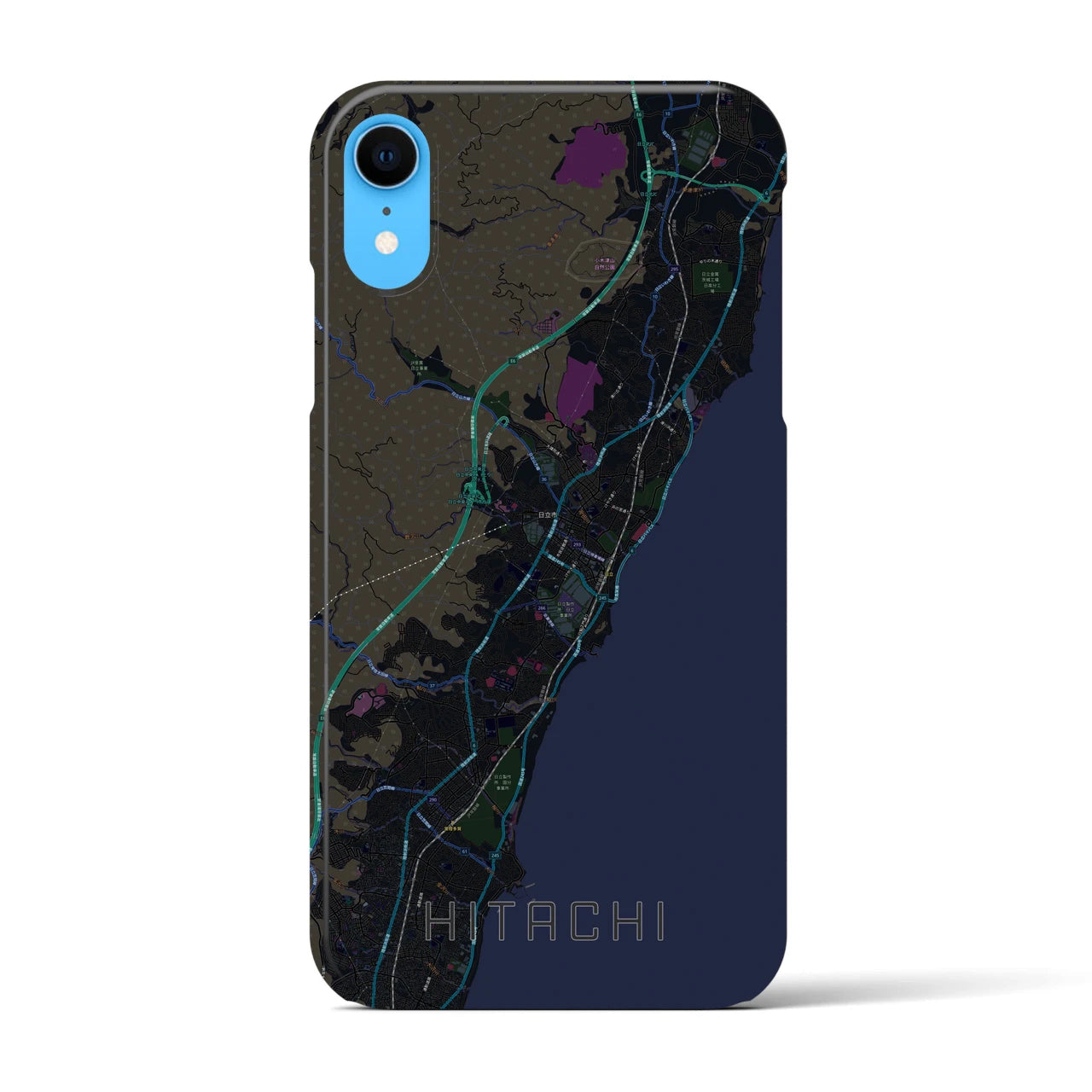 【日立(茨城県)】地図柄iPhoneケース(バックカバータイプ)