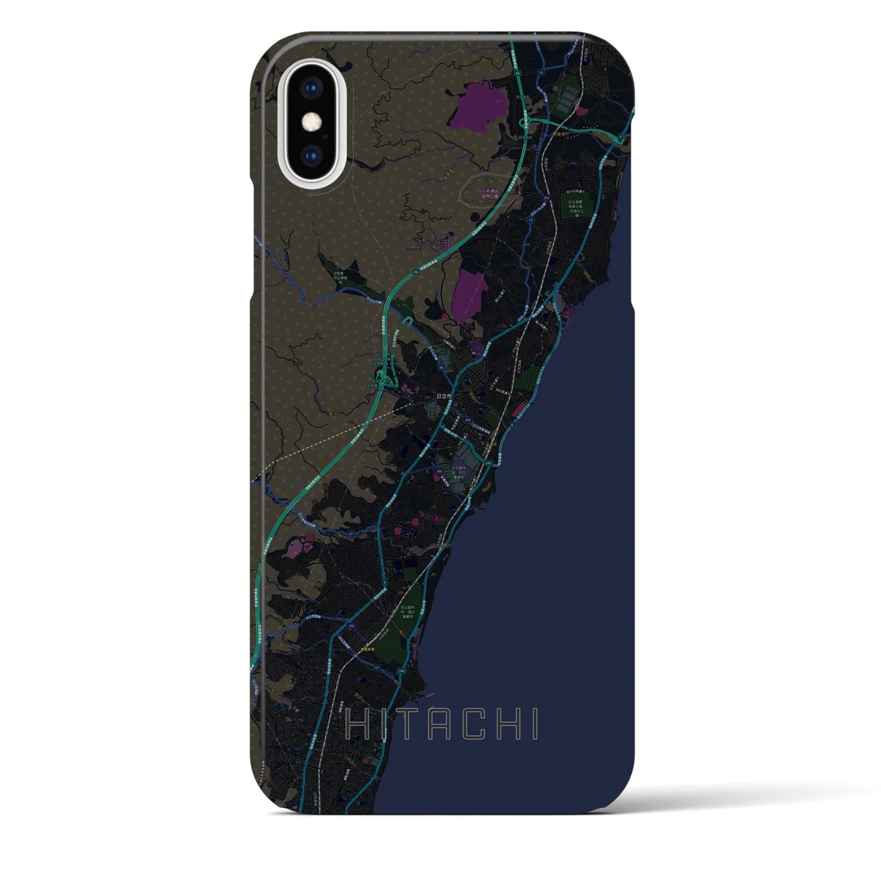 【日立(茨城県)】地図柄iPhoneケース(バックカバータイプ)