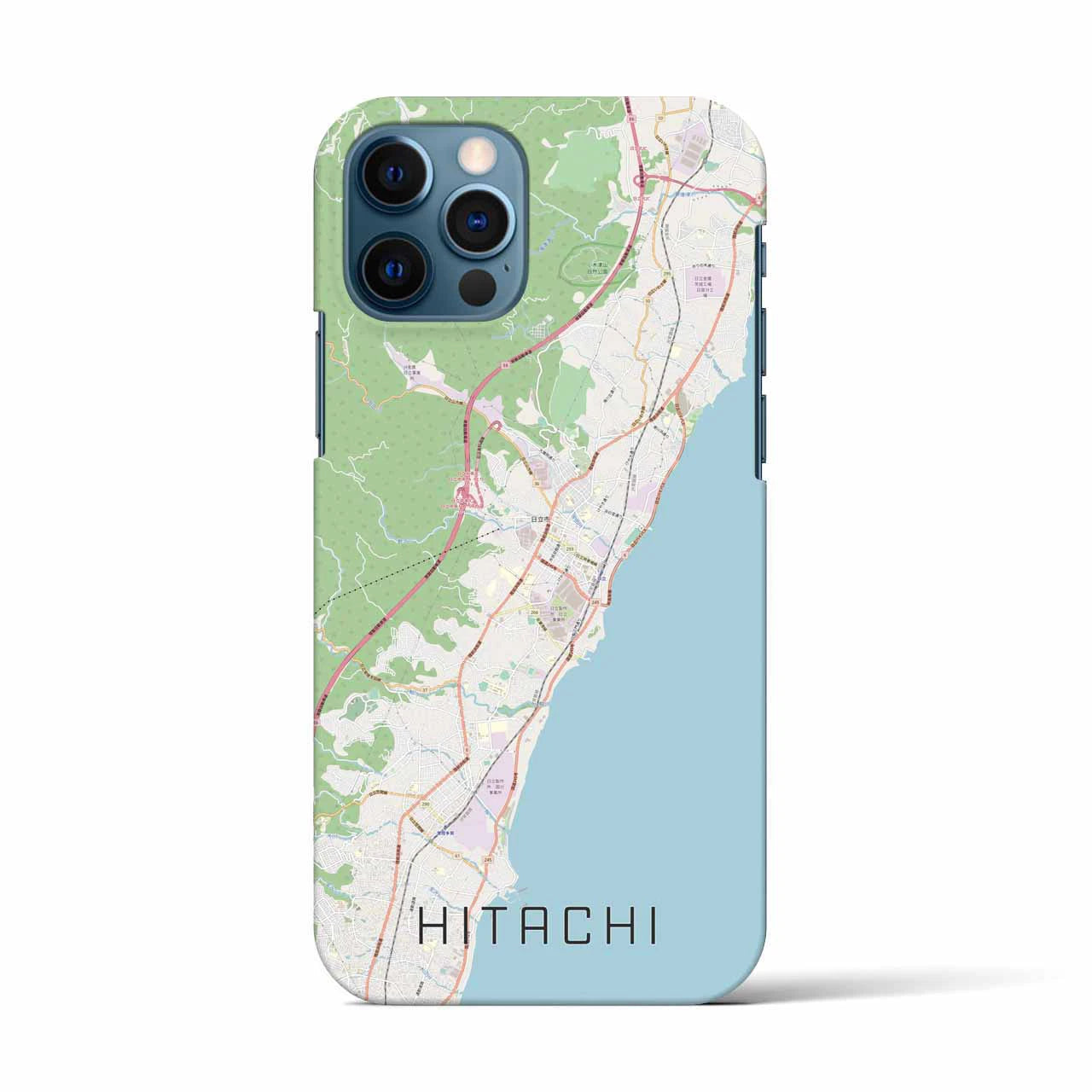 【日立(茨城県)】地図柄iPhoneケース(バックカバータイプ)