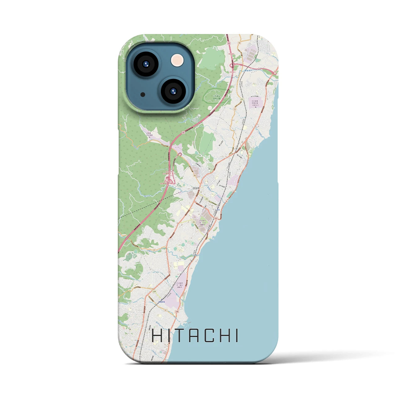 【日立(茨城県)】地図柄iPhoneケース(バックカバータイプ)