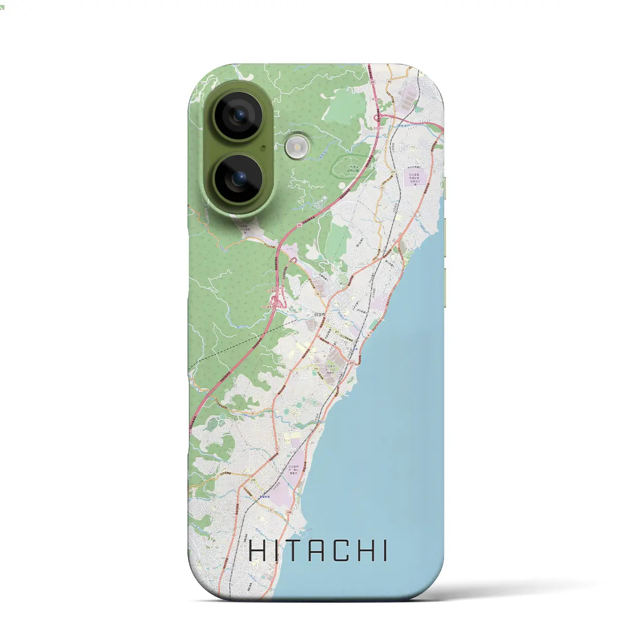 【日立(茨城県)】地図柄iPhoneケース(バックカバータイプ)ブラック・iPhone 17 Pro Max 用