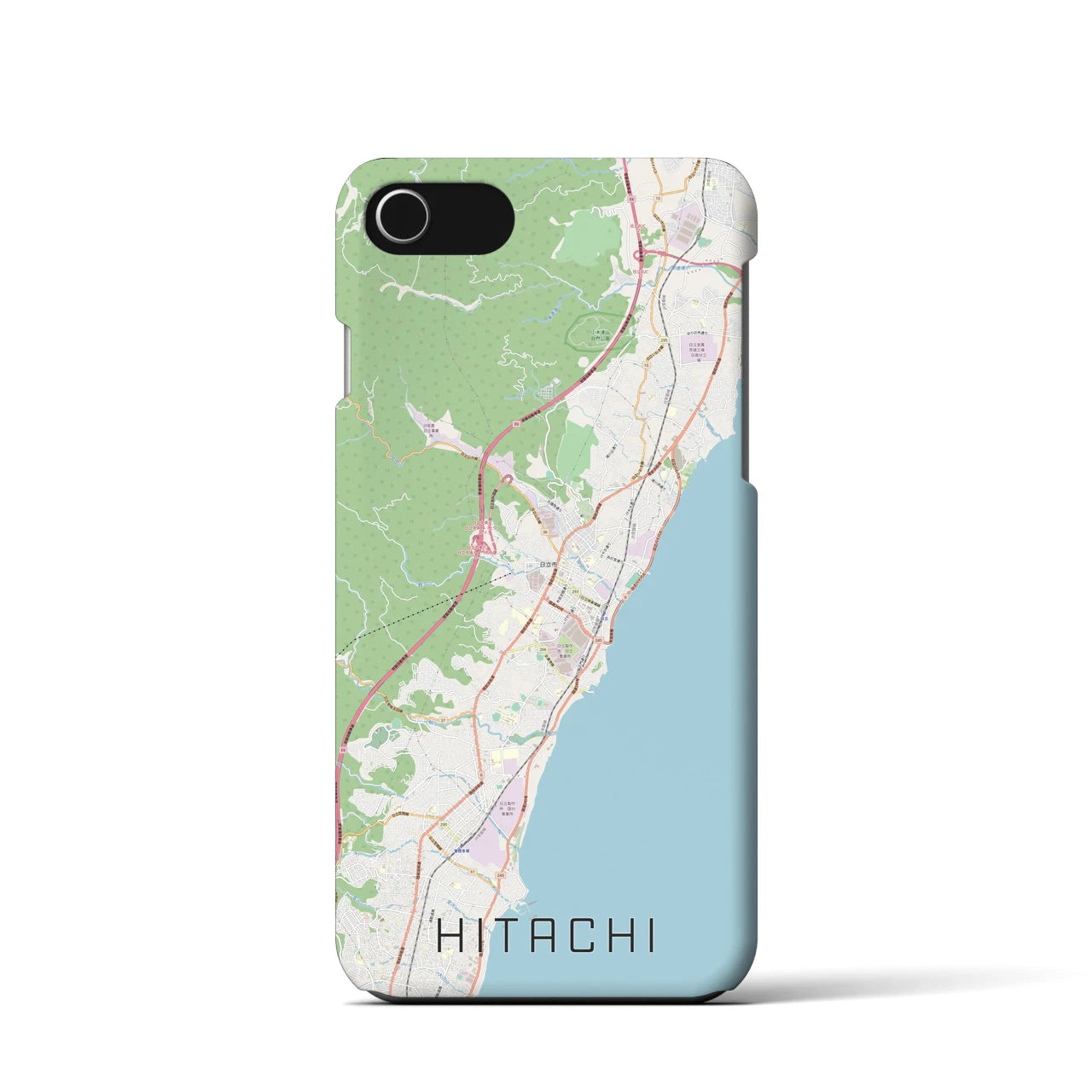 【日立(茨城県)】地図柄iPhoneケース(バックカバータイプ)