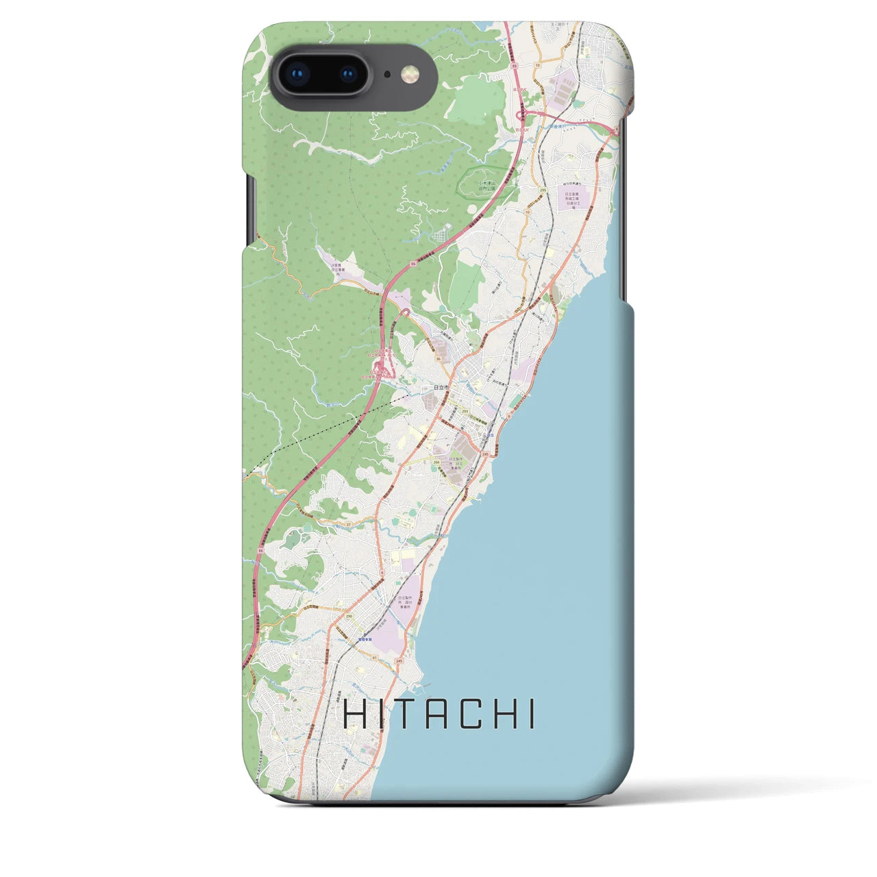 【日立(茨城県)】地図柄iPhoneケース(バックカバータイプ)